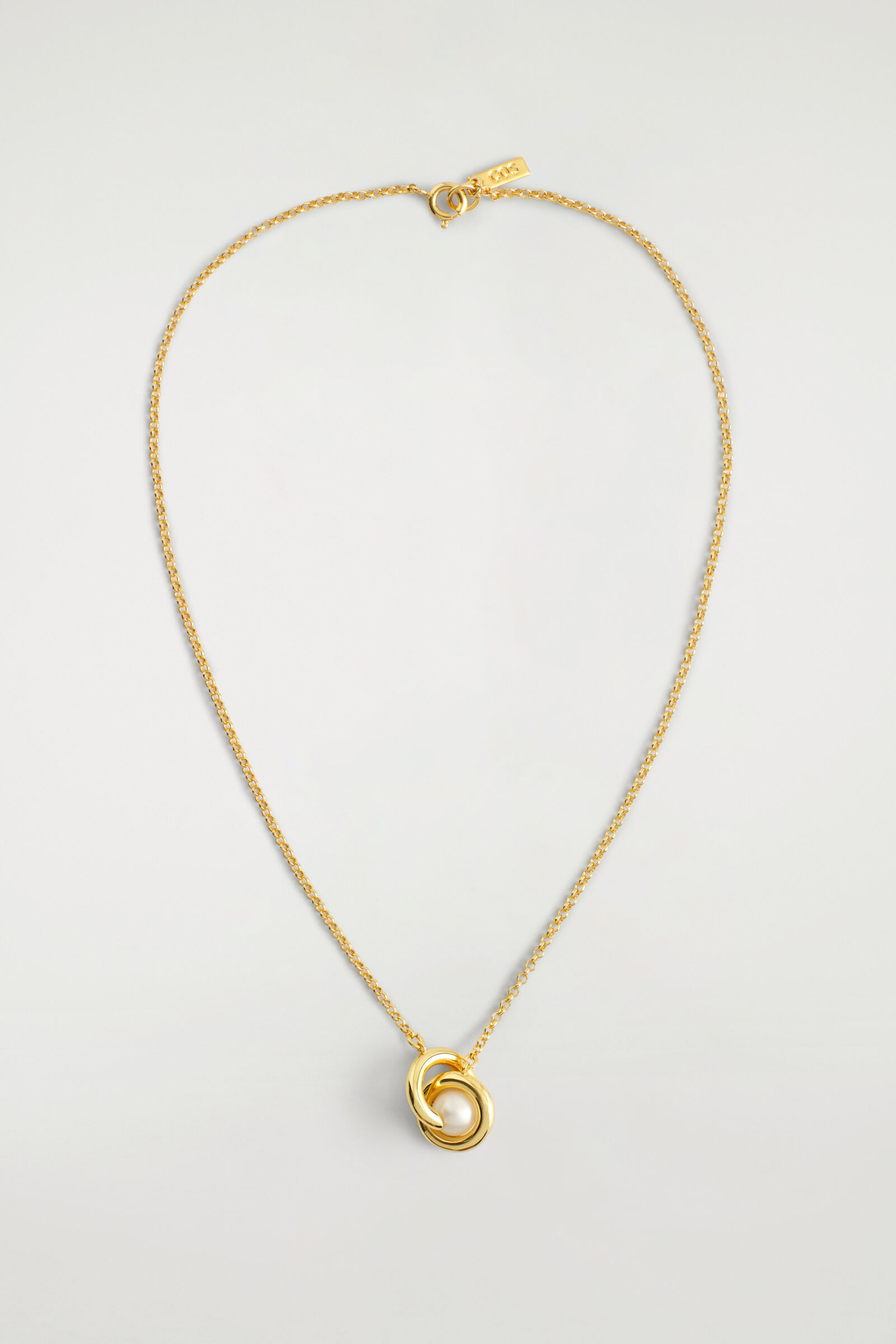 FRESHWATER PEARL CHAIN PENDANT NECKLACEGOLD