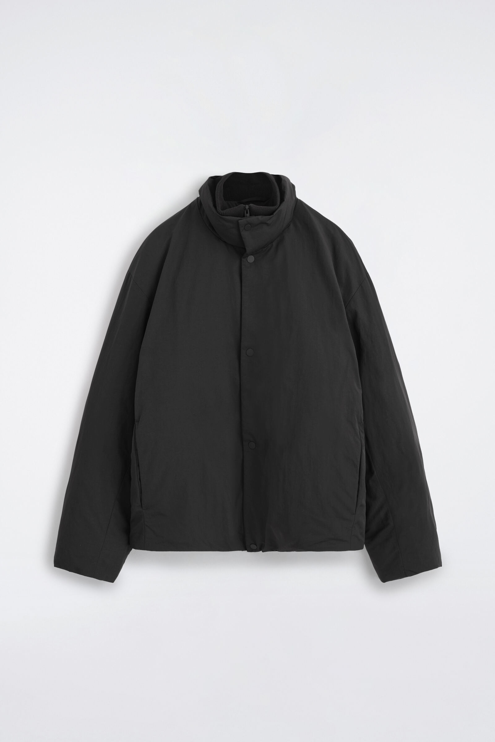 PADDED FUNNEL-NECK DOWN JACKETBLACK