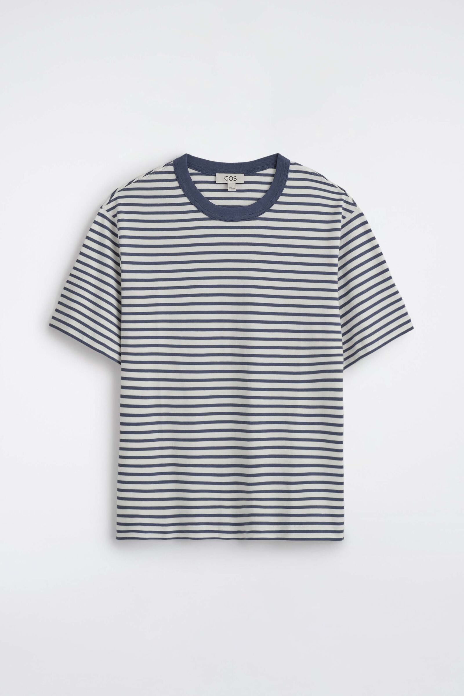 INTERLOCK COTTON CREW-NECK T-SHIRTWHITE / BLUE / STRIPED