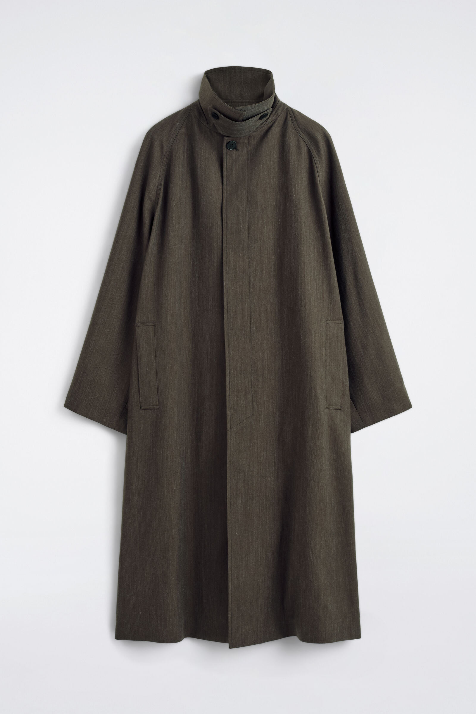 LIGHTWEIGHT COTTON-HERRINGBONE TRENCH COATBROWN MÉLANGE