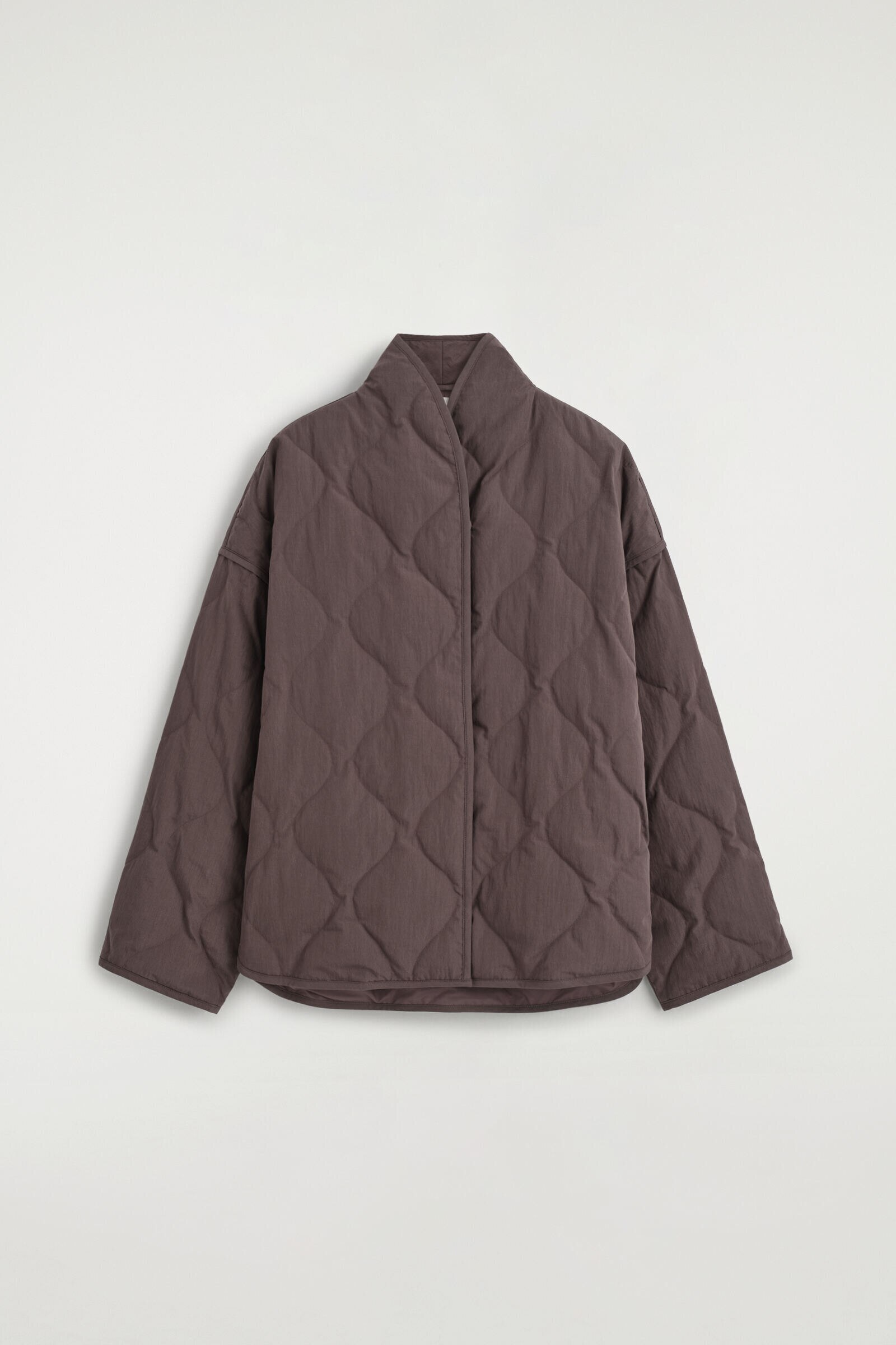 SHAWL-COLLAR QUILTED JACKETBROWN