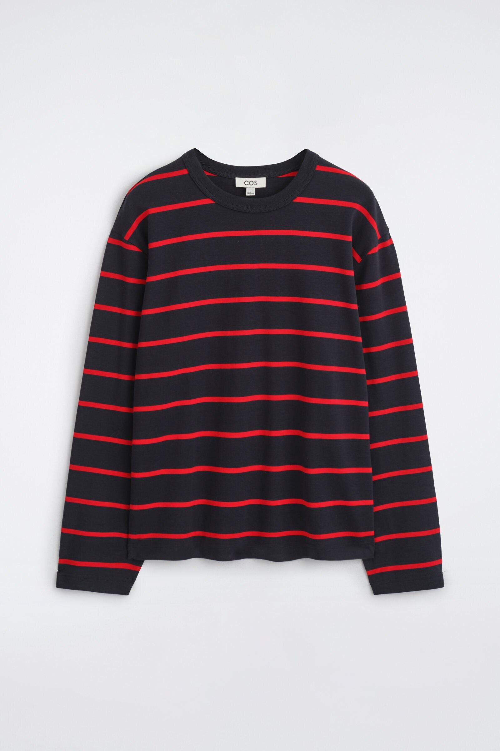 RELAXED JERSEY INTERLOCK LONG-SLEEVED T-SHIRTNAVY / RED / STRIPED