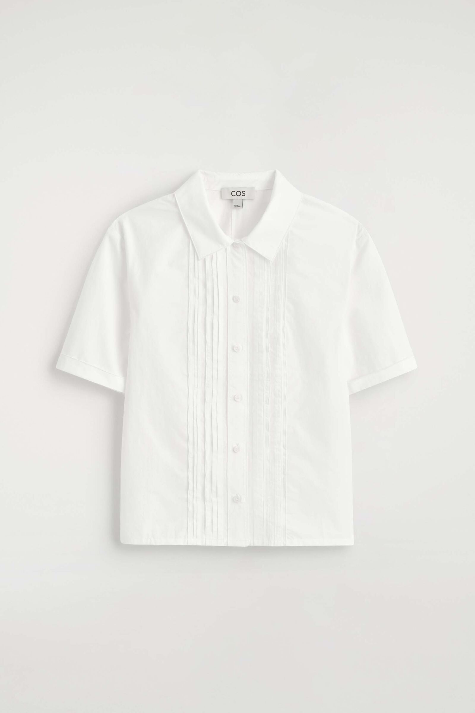 RUFFLED PINTUCKED COTTON BLOUSEWHITE
