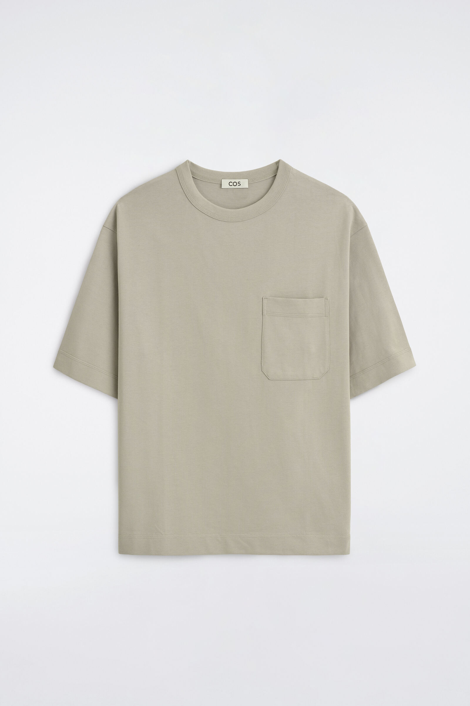 OVERSIZED POCKET-DETAIL T-SHIRTDUSTY GREY