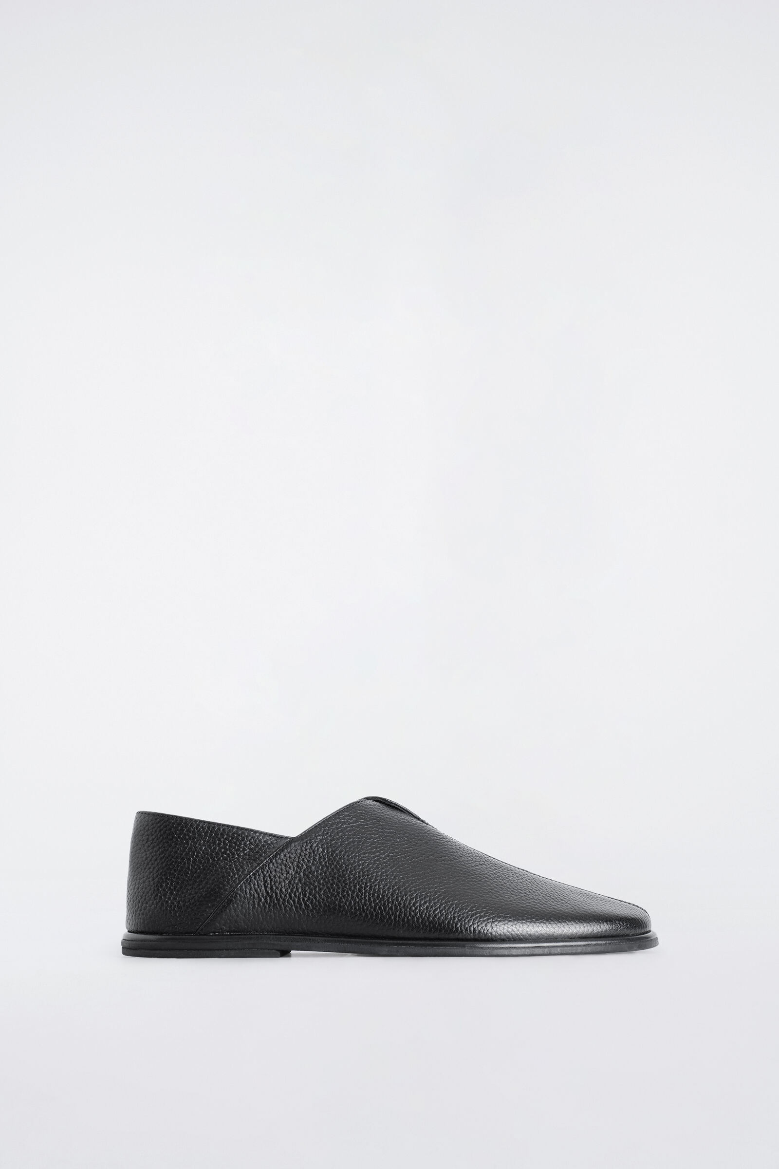 GRAINED-LEATHER MULESBLACK