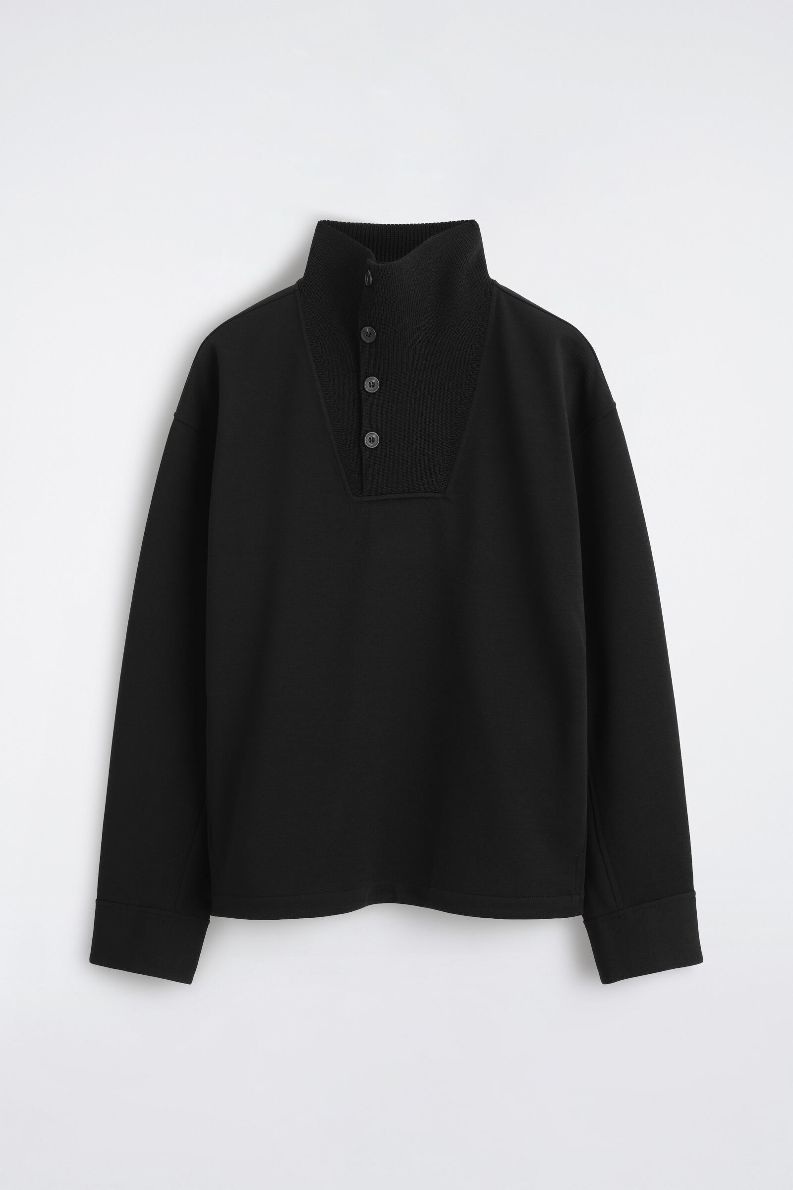 WOOL-JERSEY FUNNEL-NECK JUMPERBLACK