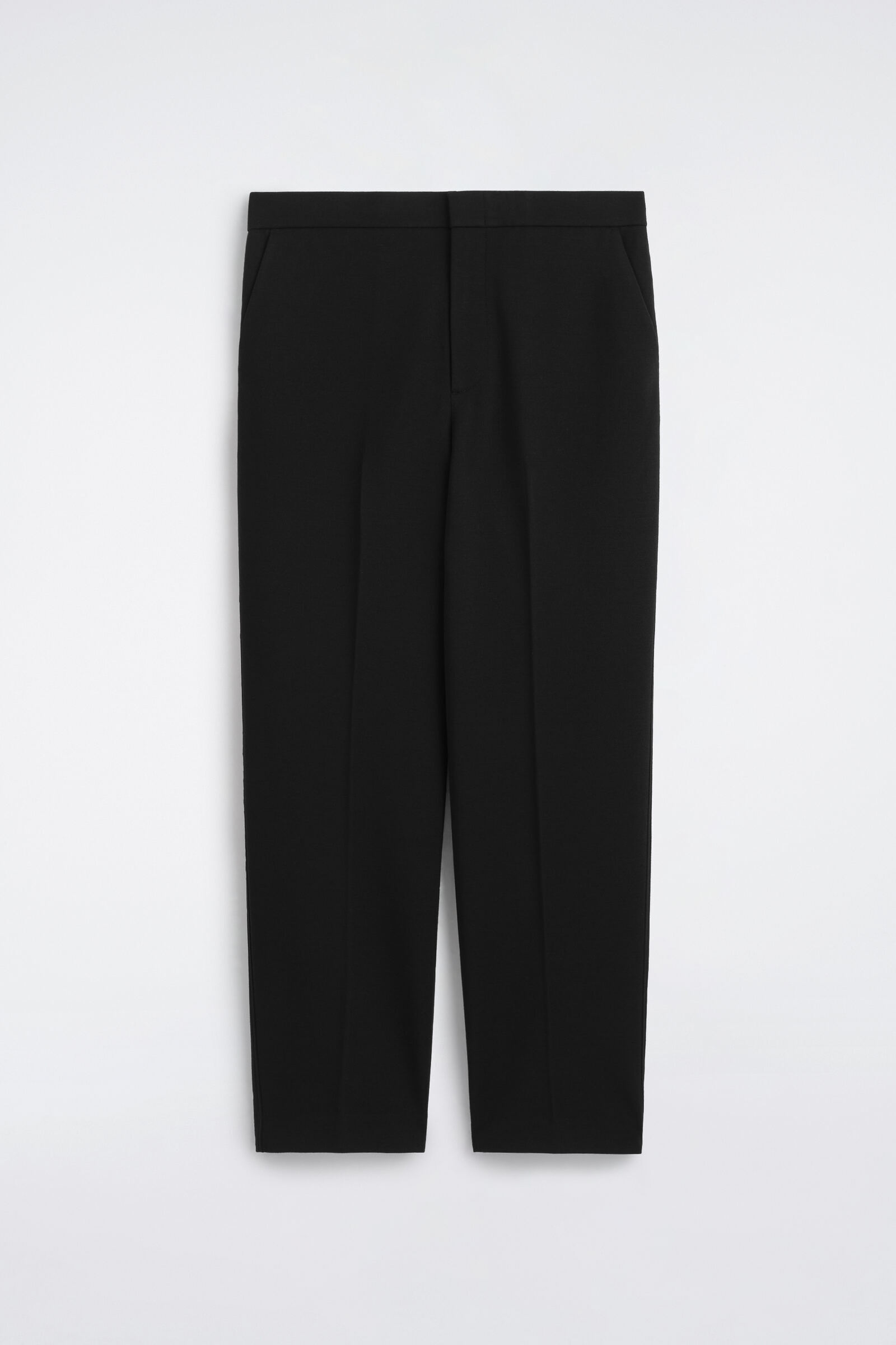 WOOL-JERSEY RELAXED-FIT STRAIGHT-LEG TROUSERSBLACK