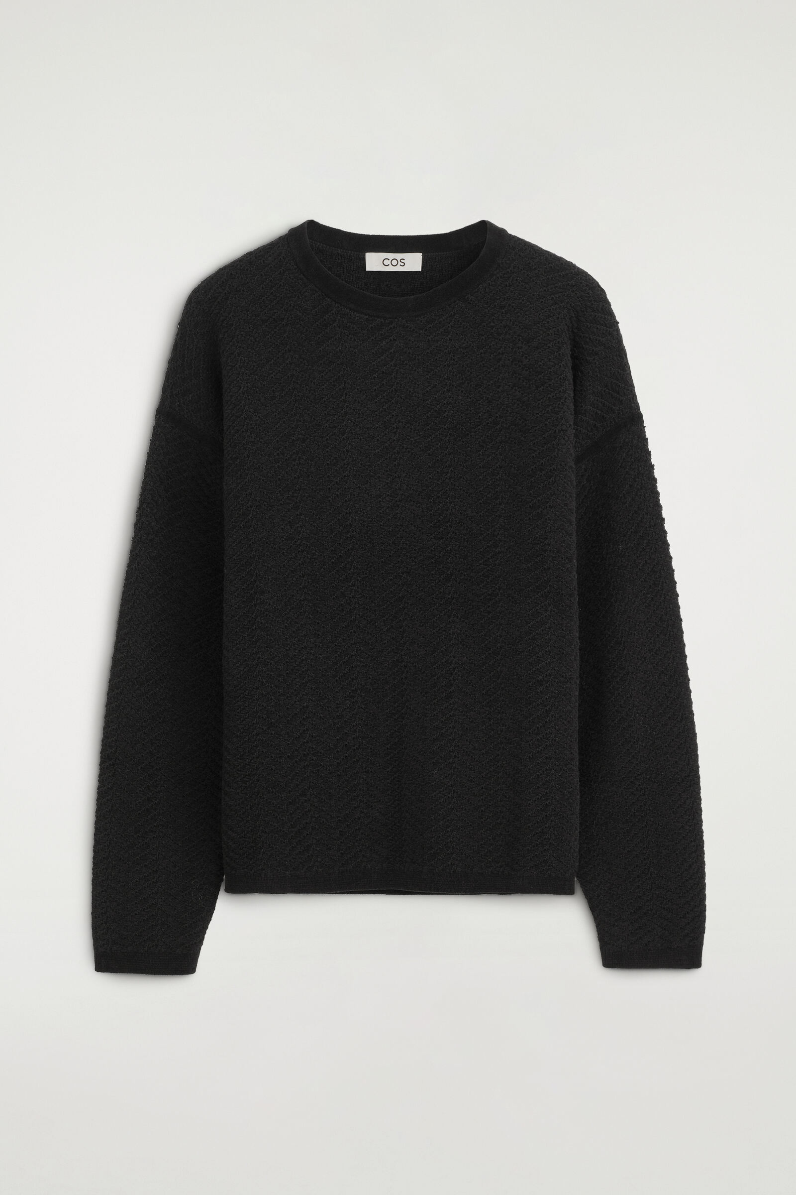 MERINO WOOL CHENILLE CREW-NECK JUMPERBLACK