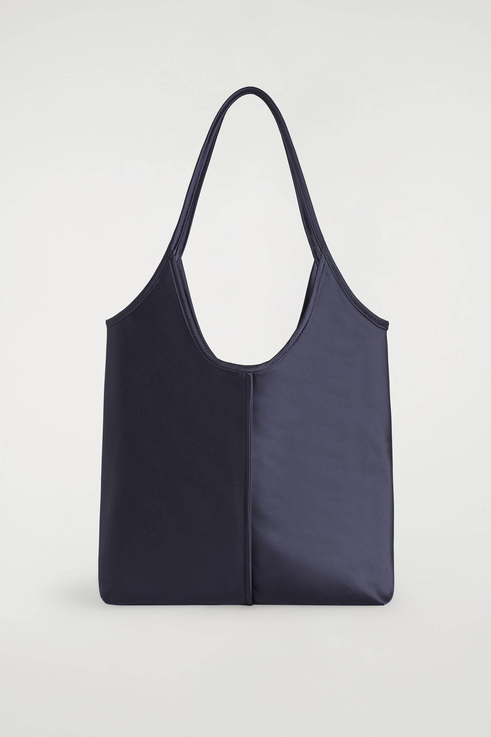 SCULPTED TOTE BAG - SATINNAVY