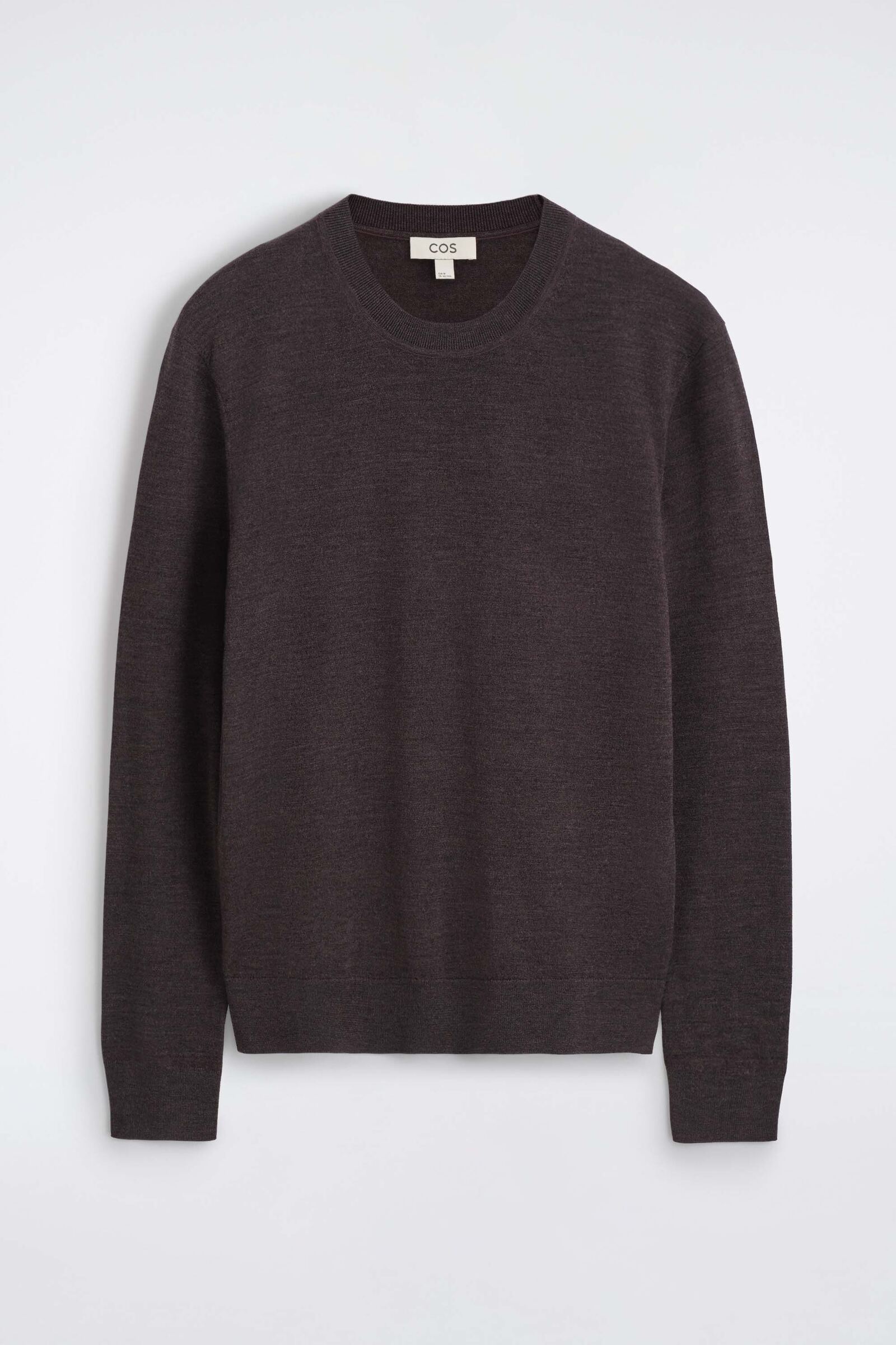 SLIM MERINO WOOL CREW-NECK JUMPERCHOCOLATE MÉLANGE