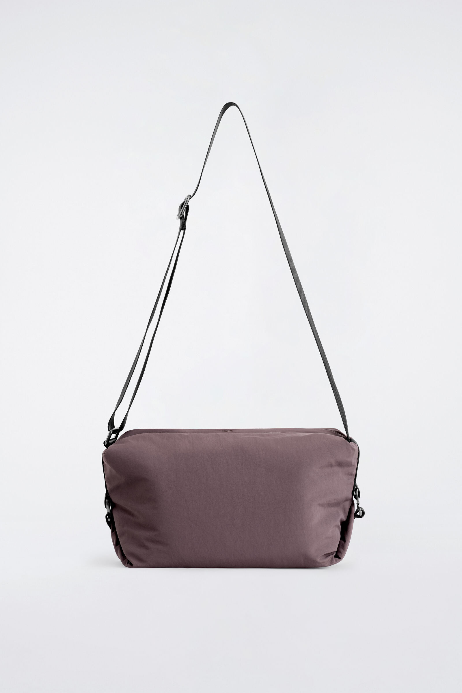 WEBBING-DETAIL CROSSBODY BAG - NYLONBROWN