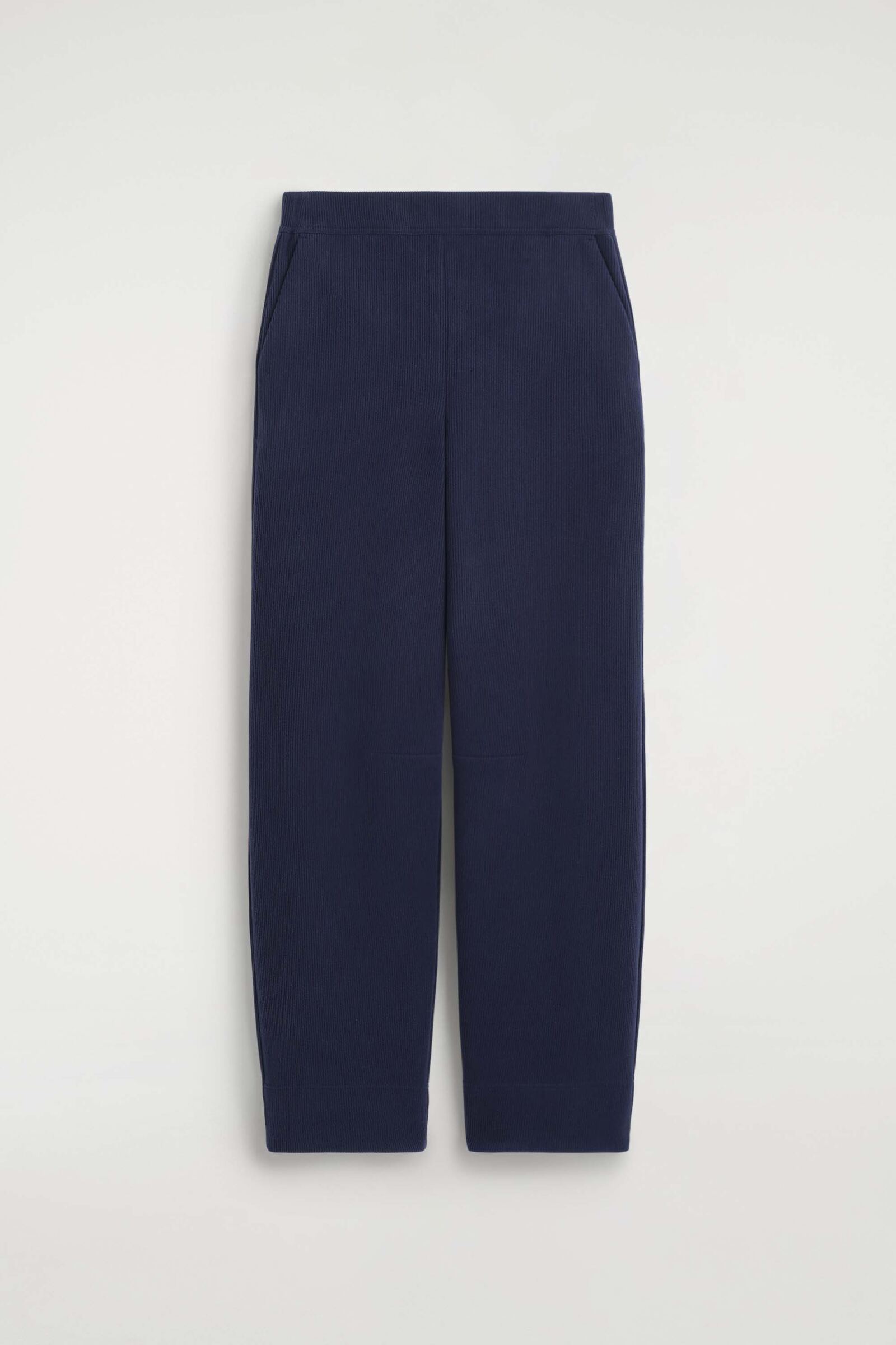 CORDUROY-JERSEY WIDE-LEG TROUSERSNAVY