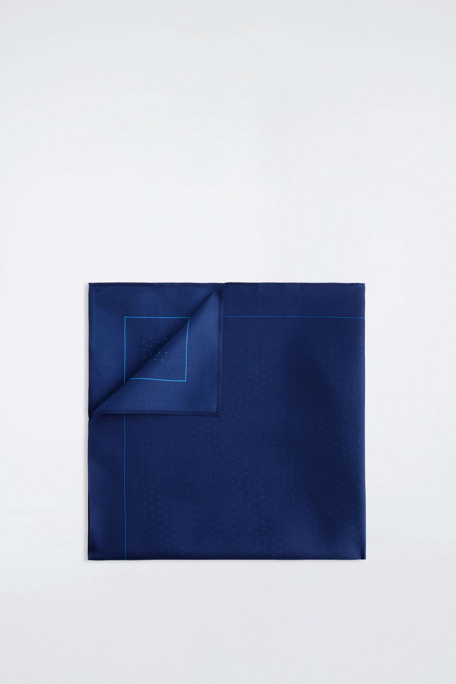 POLKA-DOT SILK POCKET SQUAREBLUE / MICRO DOT