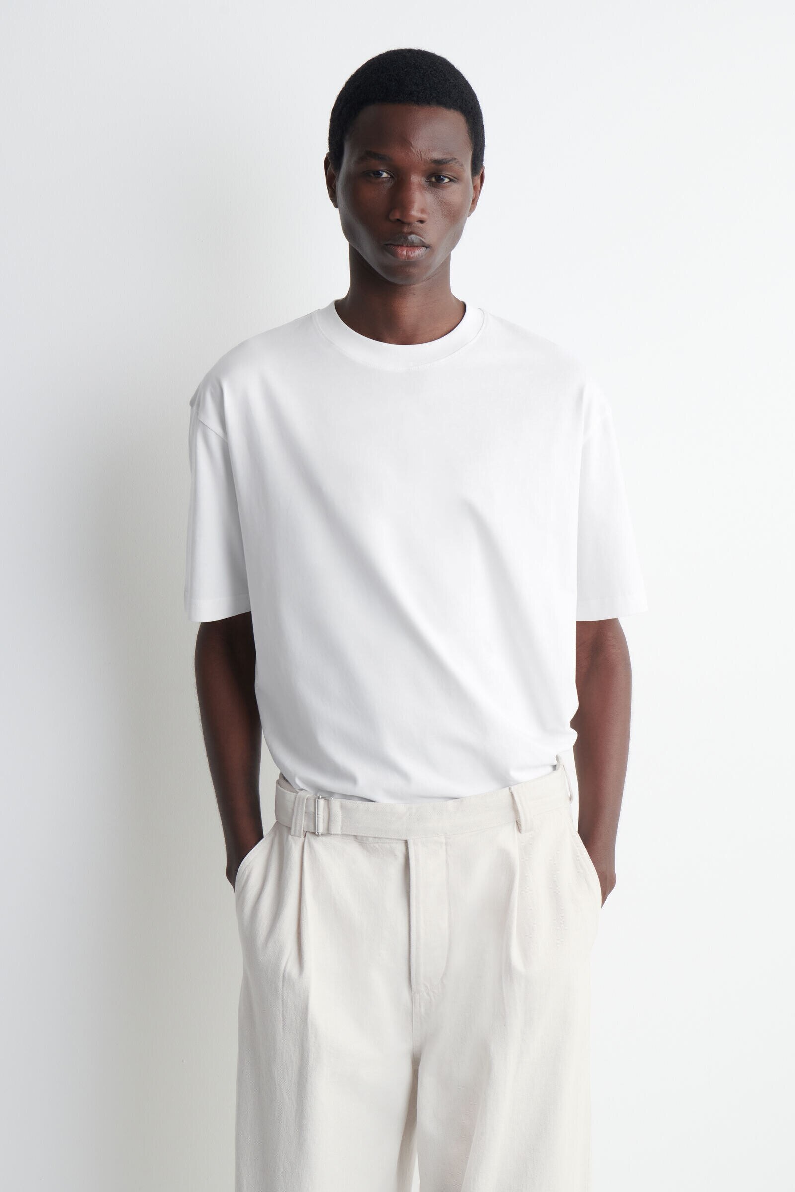 RELAXED LIGHTWEIGHT COTTON T-SHIRTWHITE