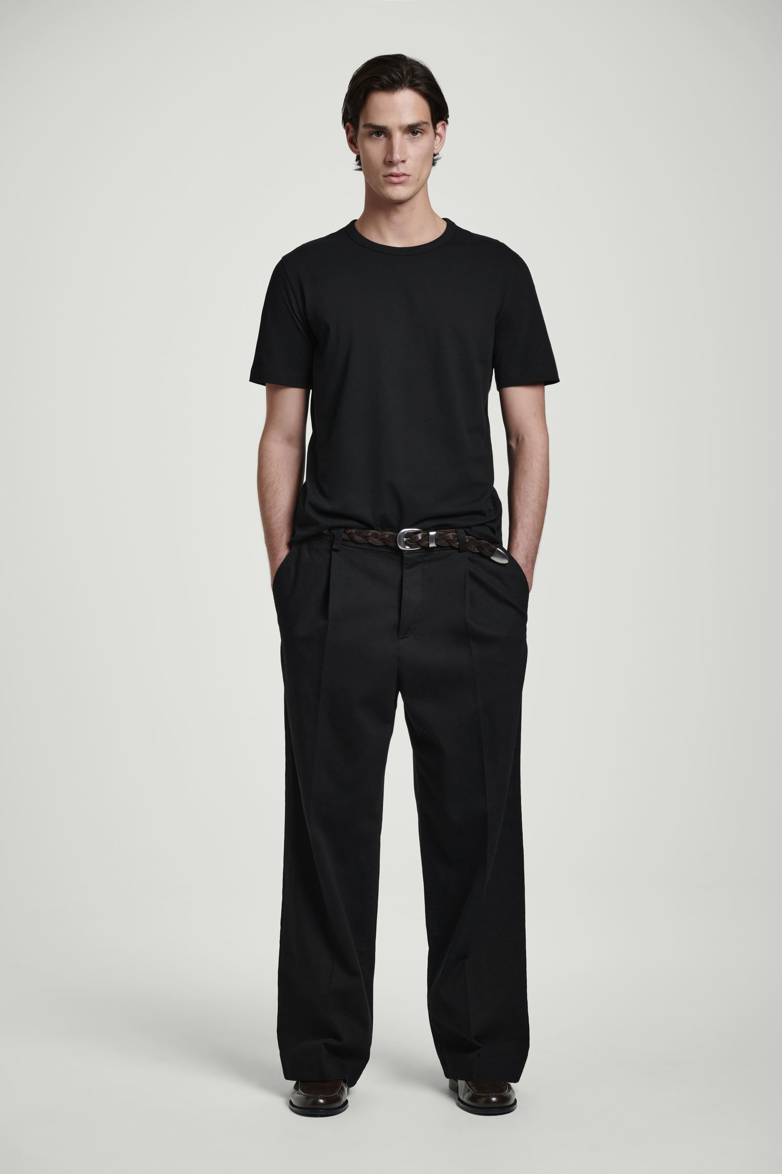 BRUSHED-COTTON T-SHIRTBLACK
