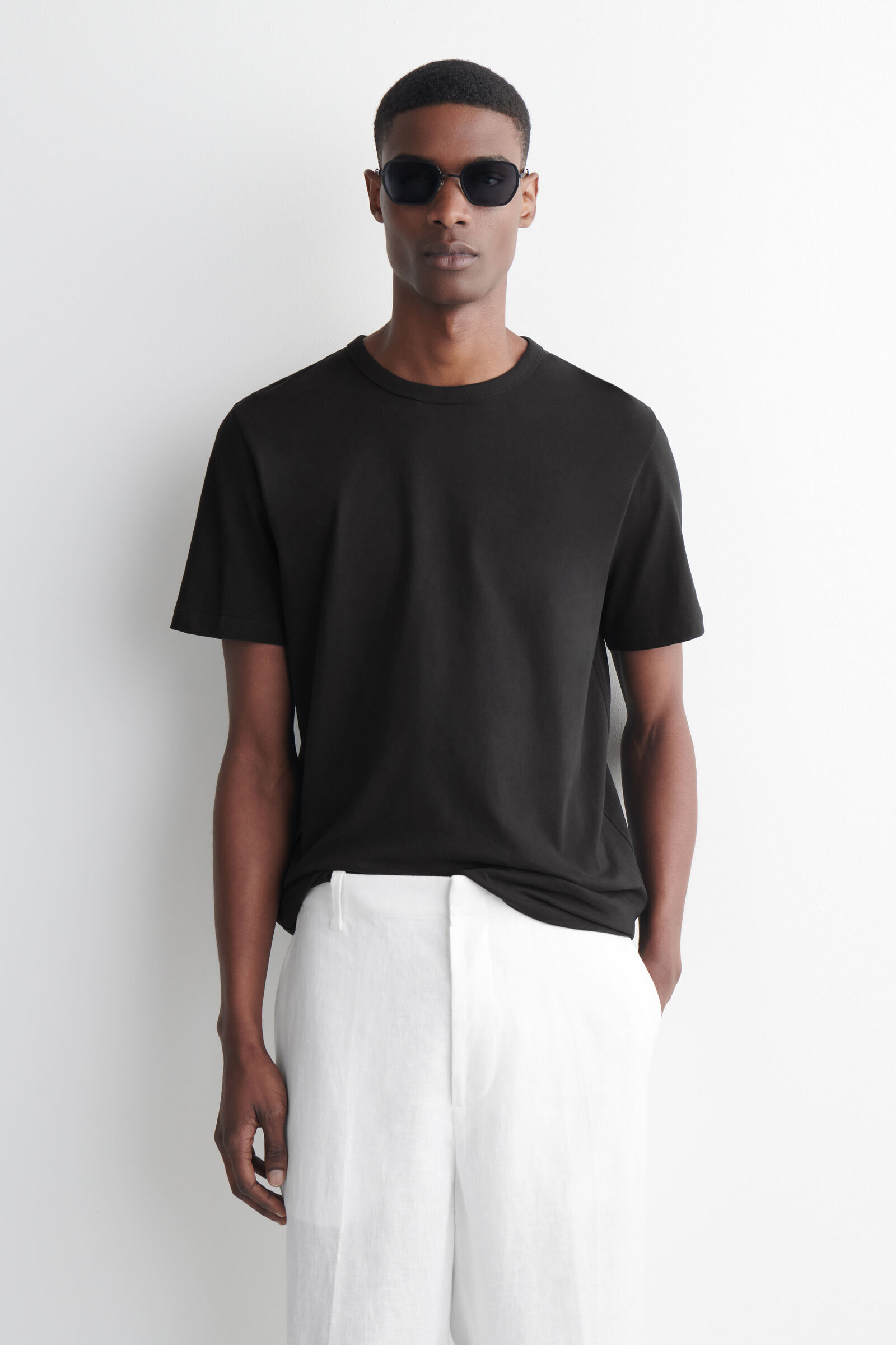 BRUSHED-COTTON T-SHIRTBLACK