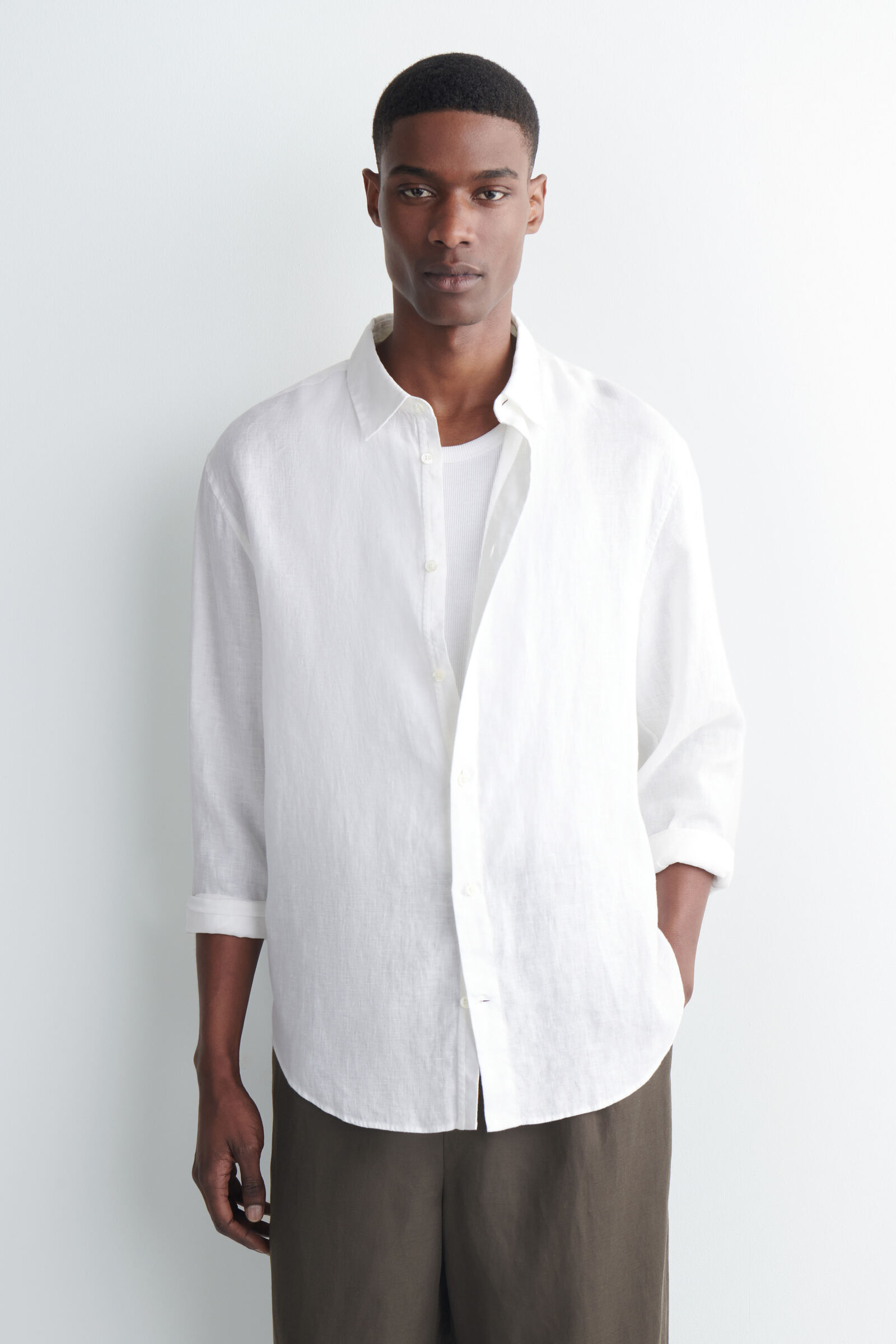 RELAXED LINEN SHIRTWHITE