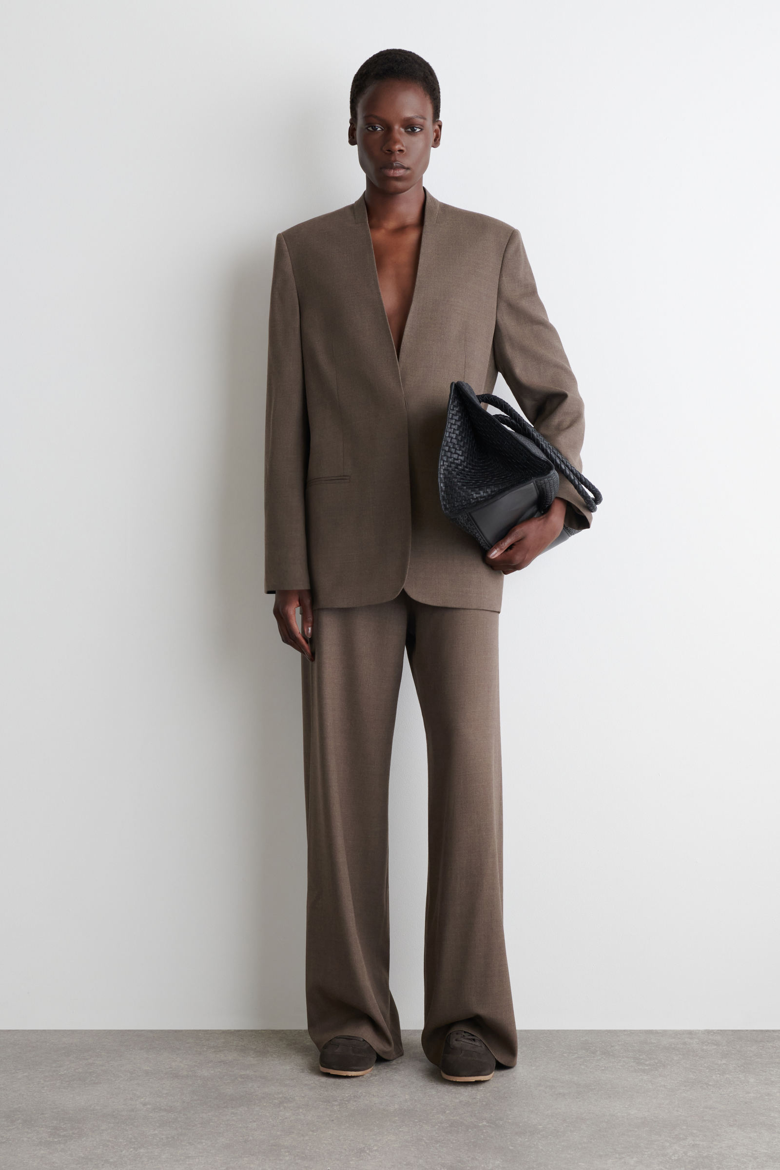 MINIMAL LEATHER TRAINERSDARK BROWN
