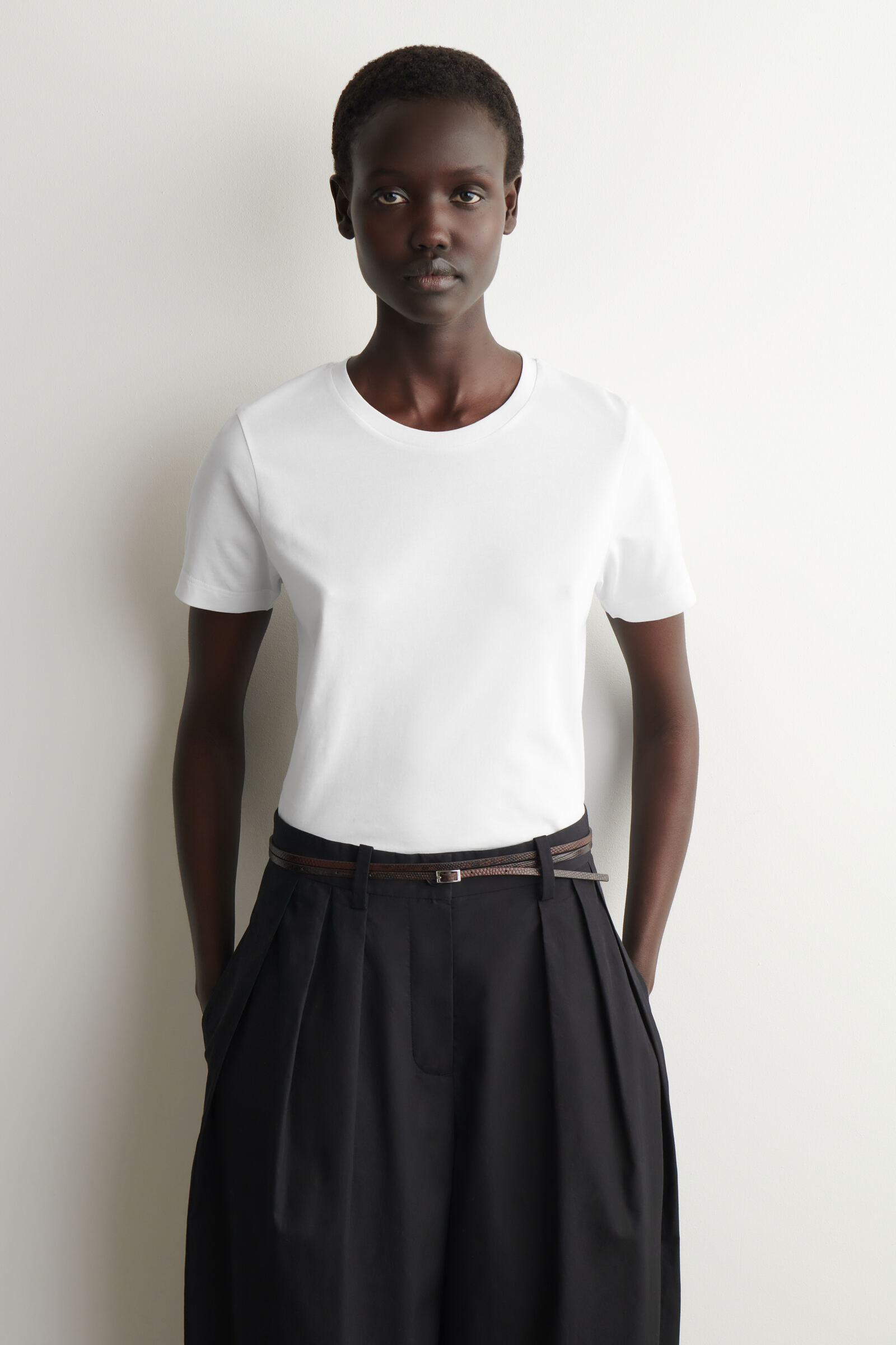 COTTON CREW-NECK T-SHIRTWHITE