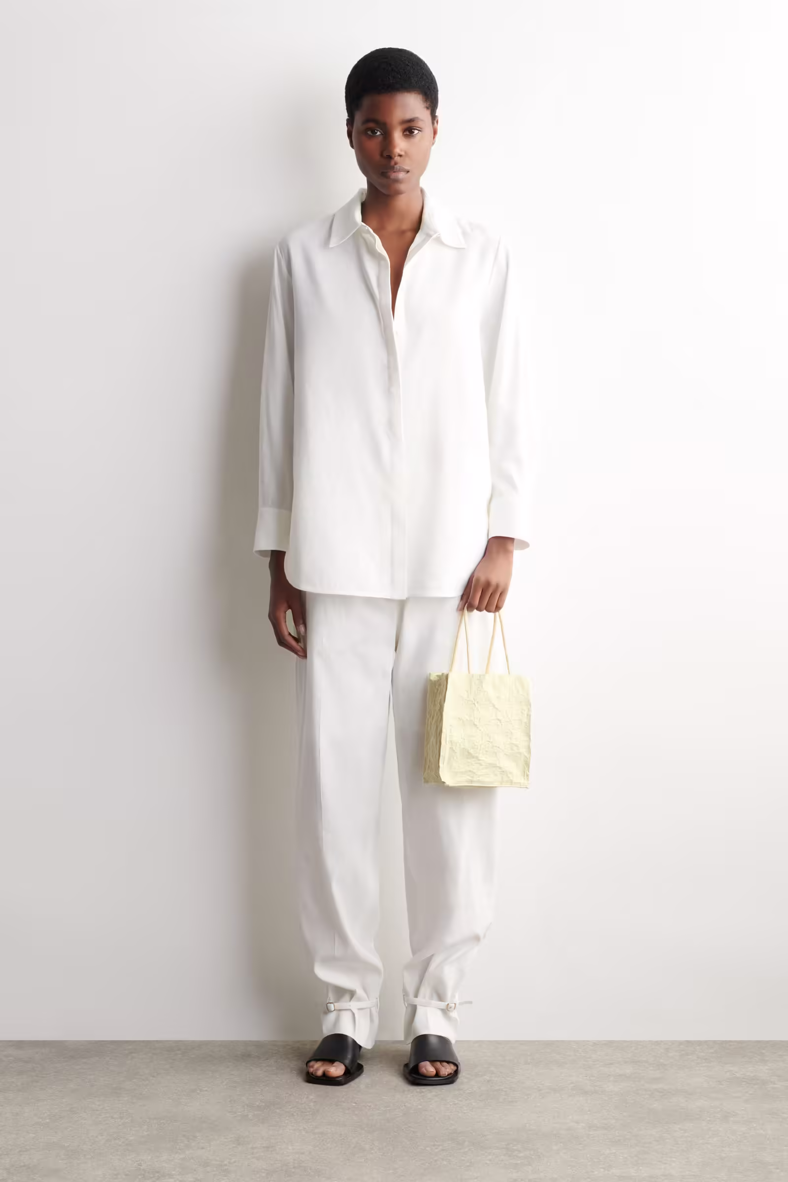MINI CRINKLED TOTE BAGBUTTER YELLOW