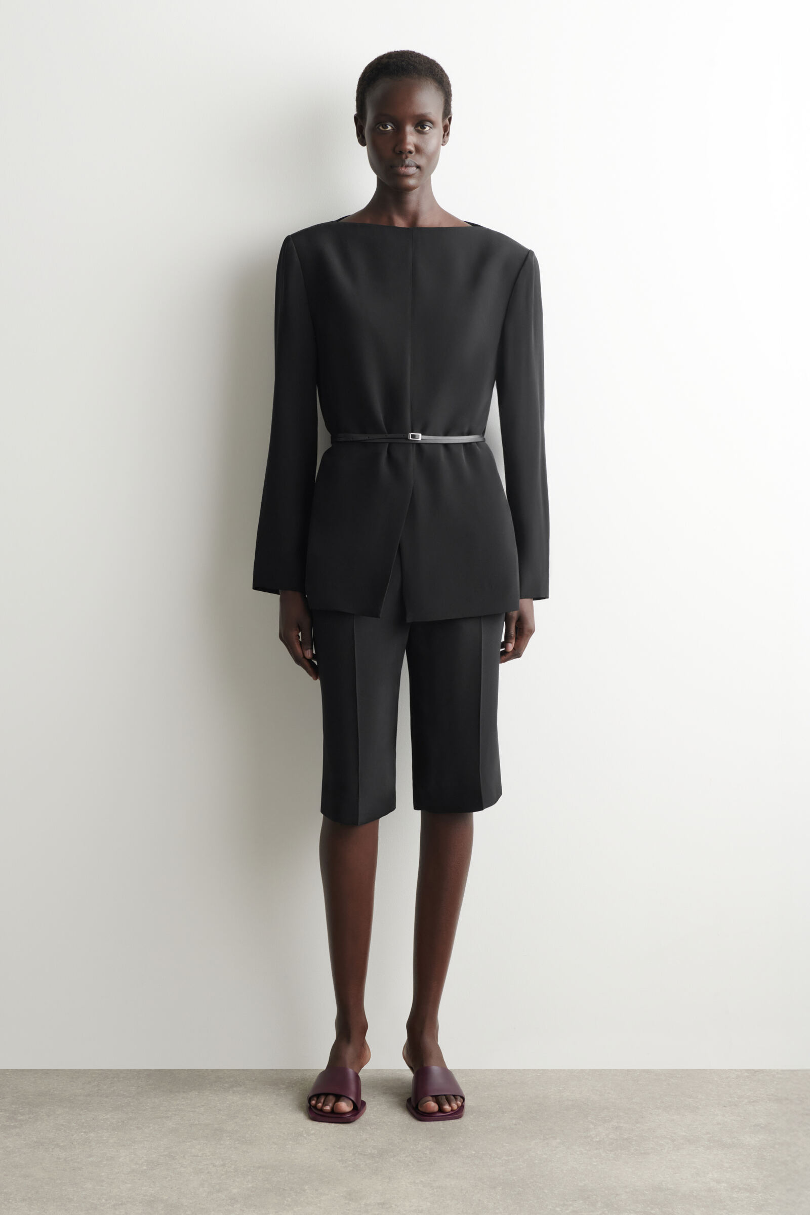 TAILORED SILK SHORTSCARBON