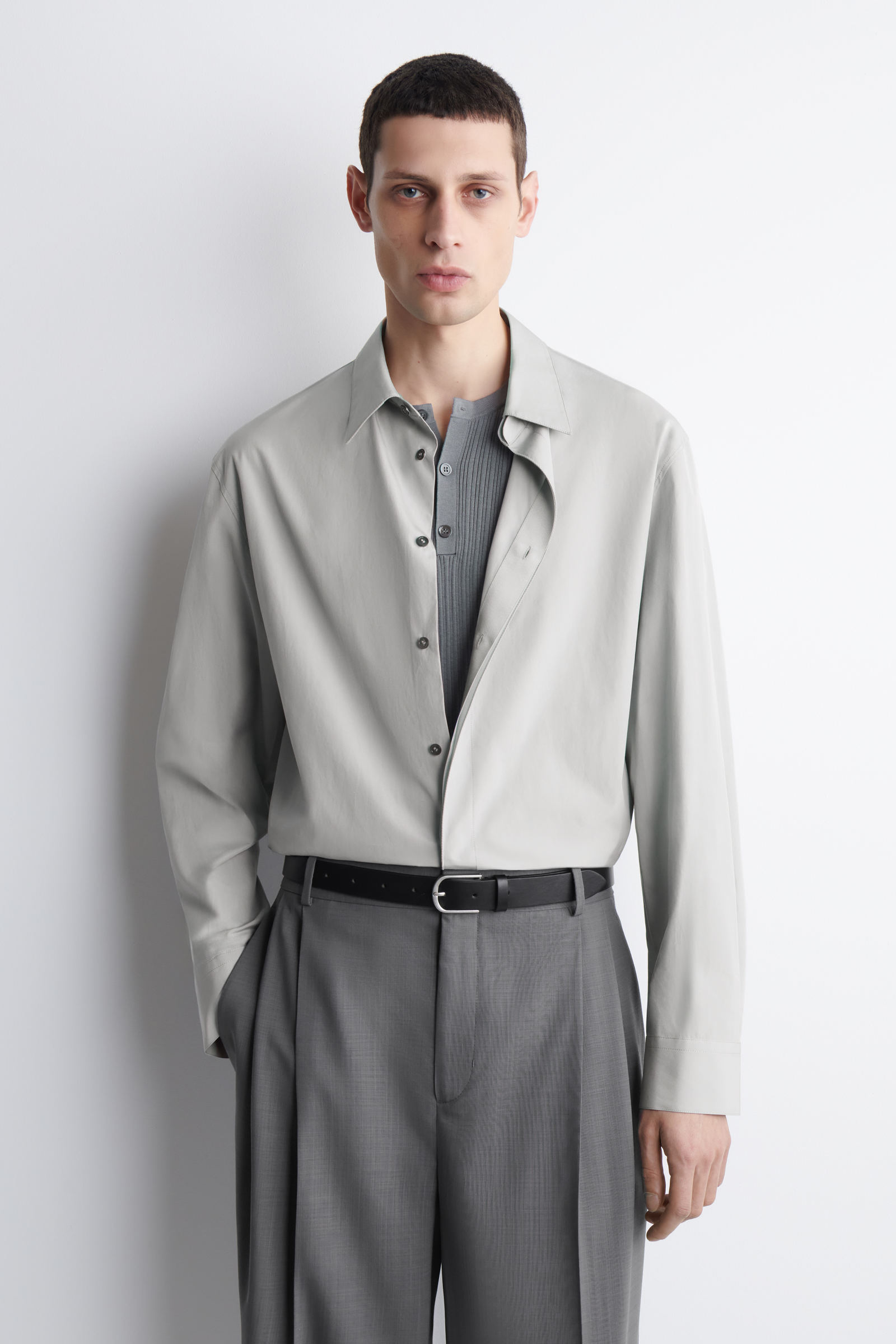 TAILORED COTTON SHIRTDOVE GREY