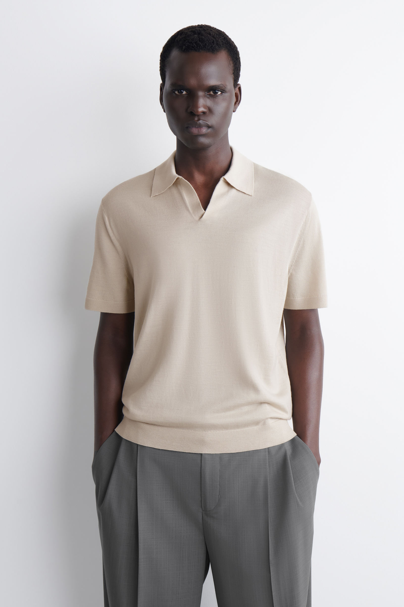 MERINO WOOL POLO SHIRTECRU