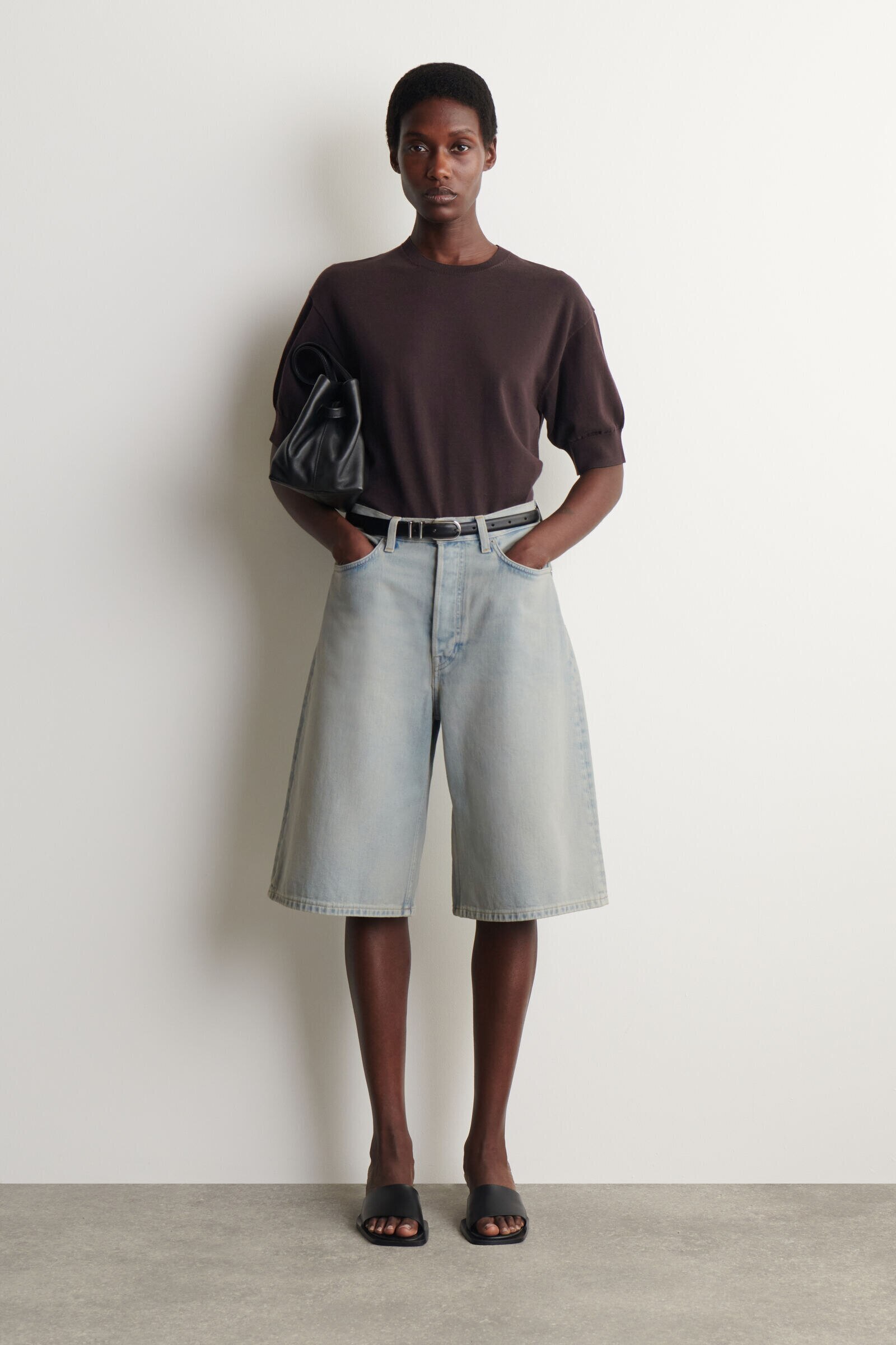 KNEE-LENGTH DENIM SHORTSLIGHT BLUE