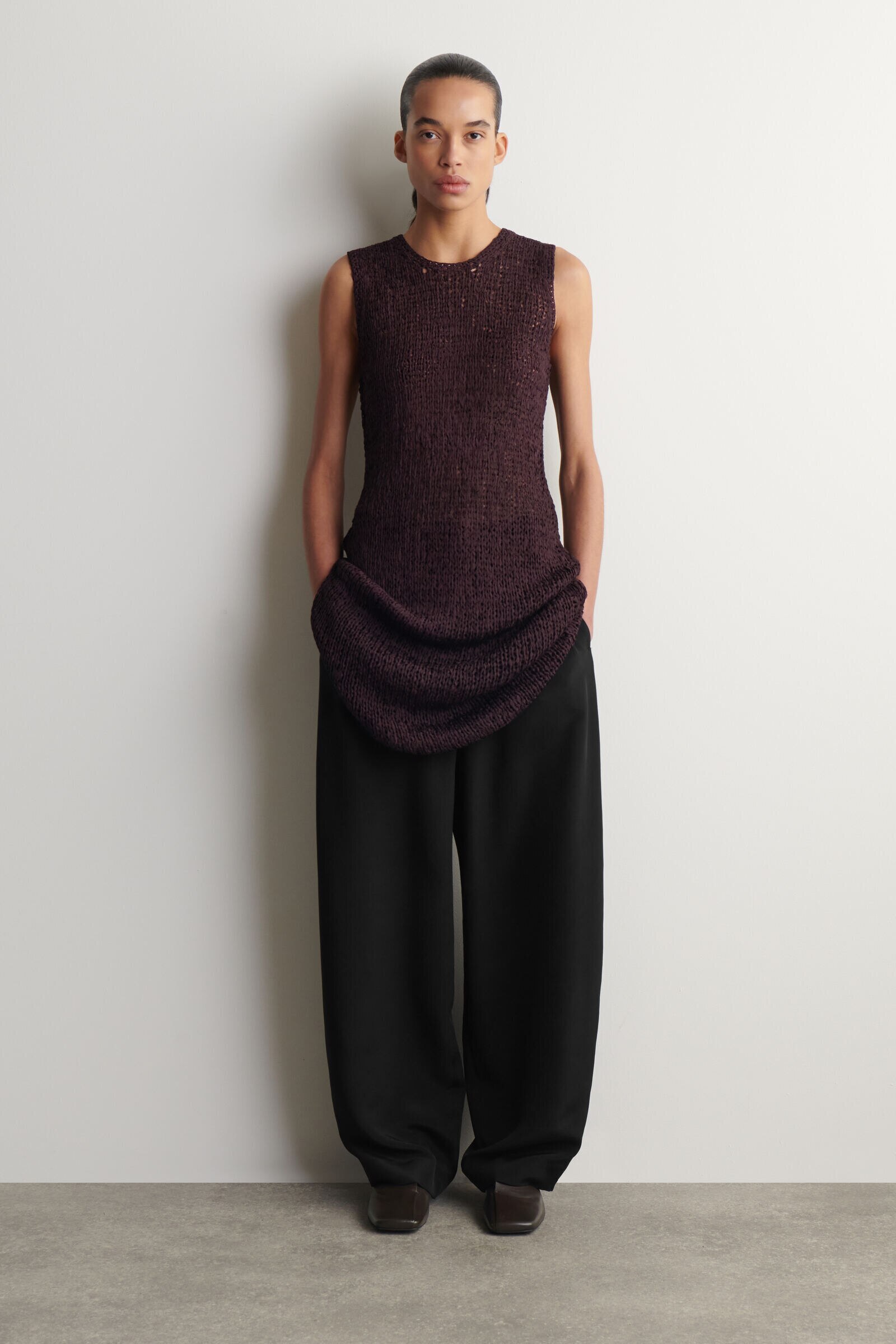 SILK TULIP TROUSERSCARBON