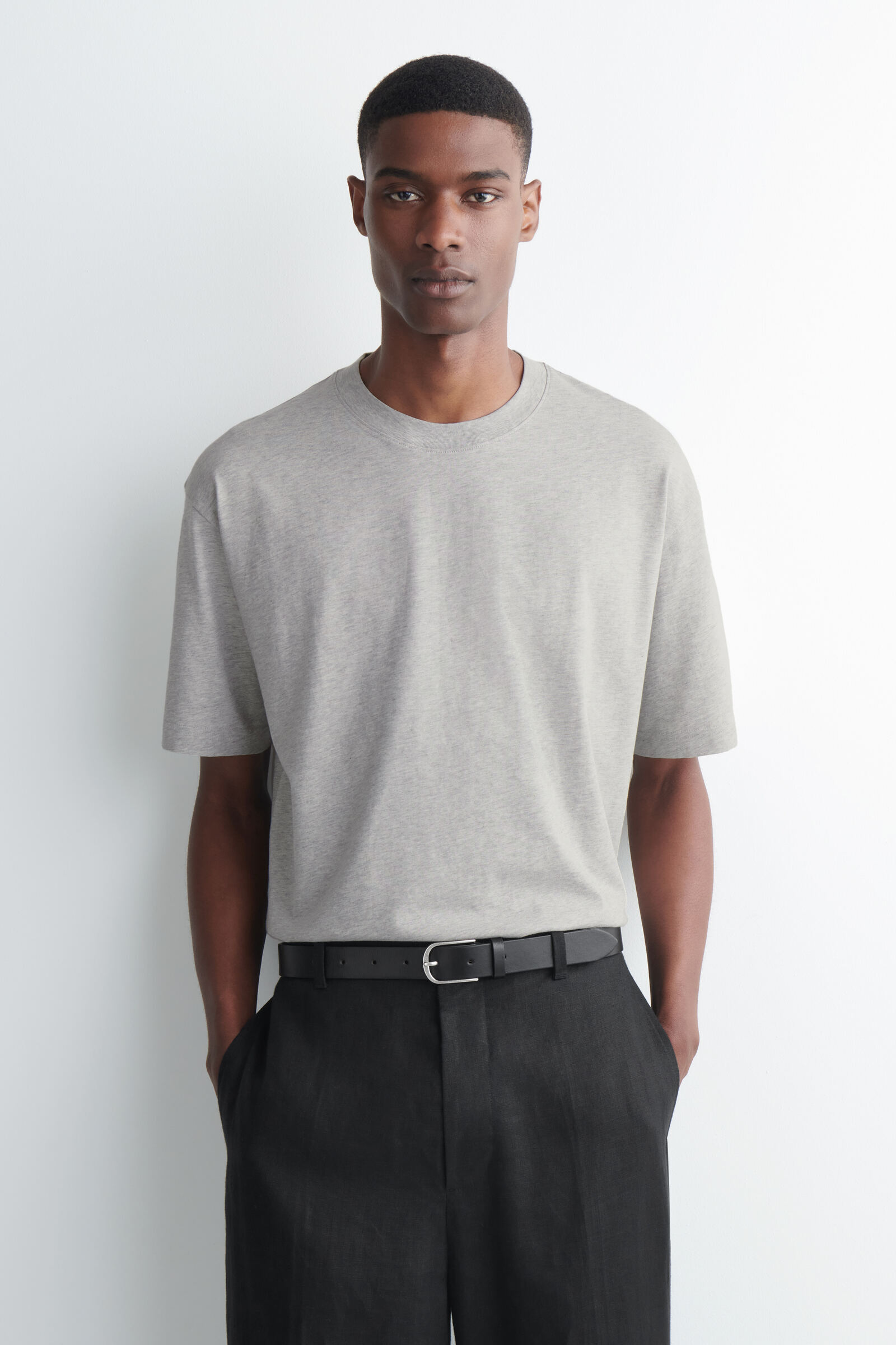 RELAXED LIGHTWEIGHT COTTON T-SHIRTGREY MÉLANGE