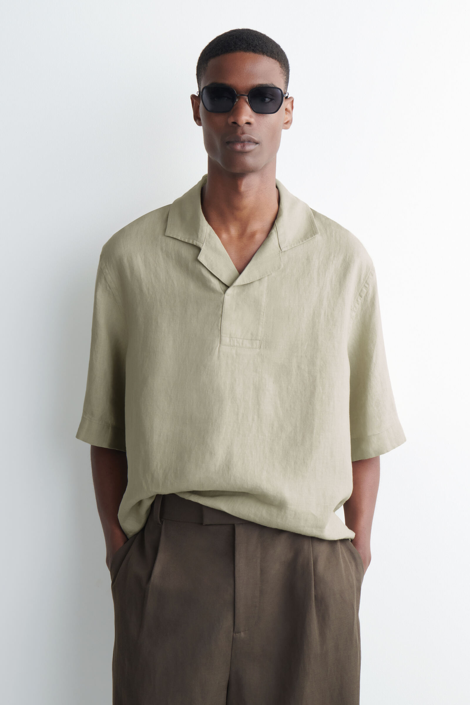 LINEN POPOVER SHIRTBEIGE