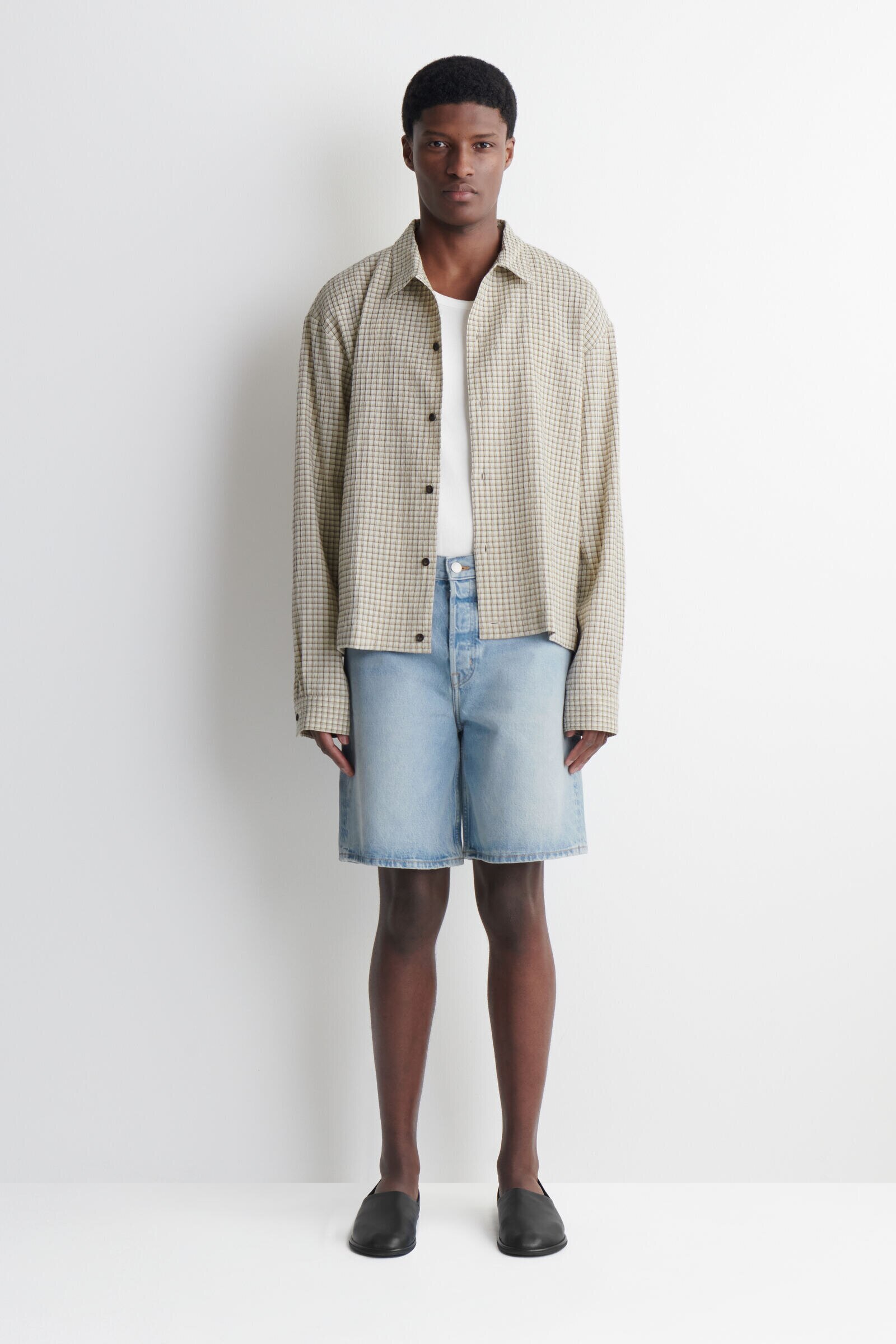 KNEE-LENGTH DENIM SHORTSLIGHT BLUE