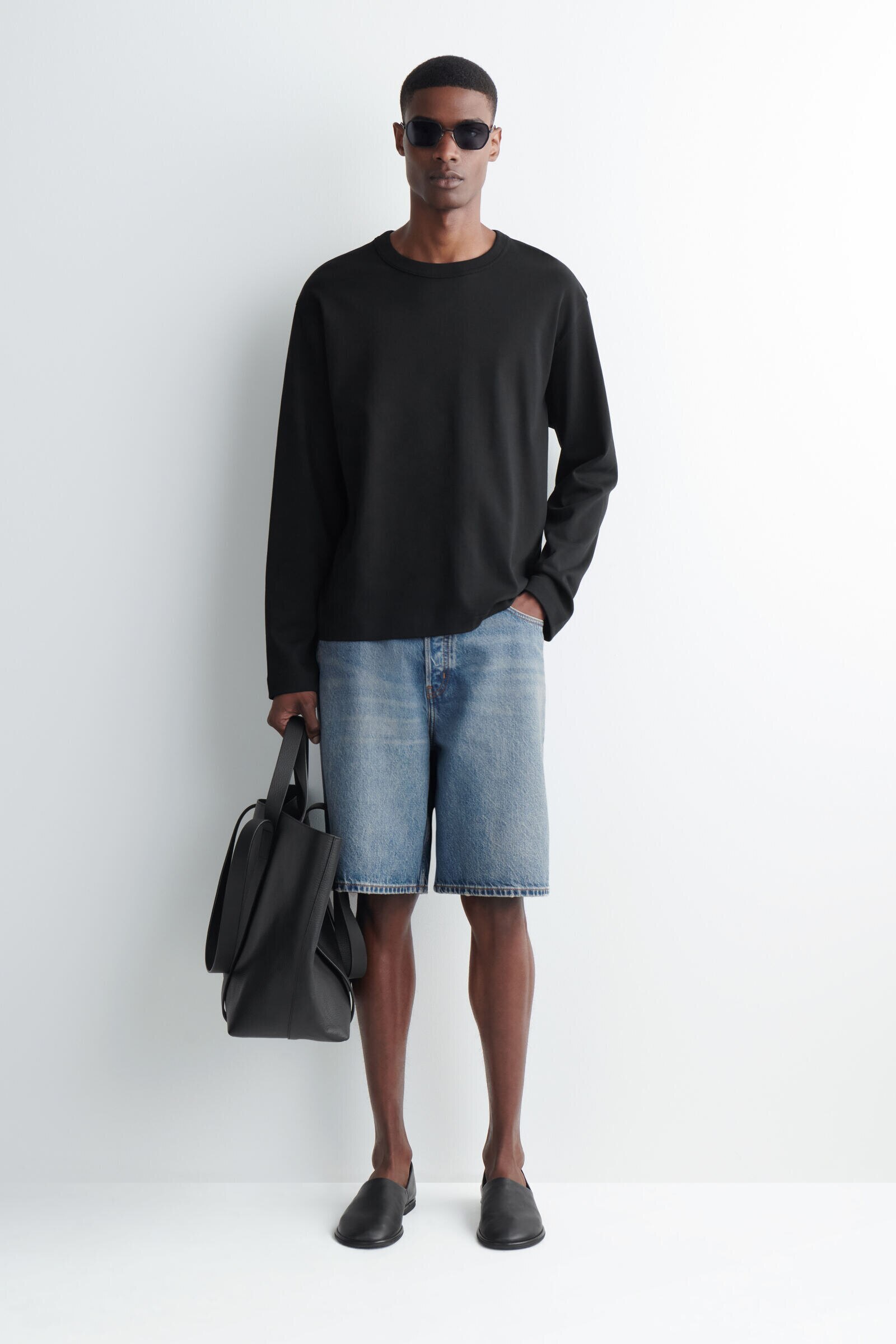 RIDER RELAXED-FIT DENIM SHORTSBLUE