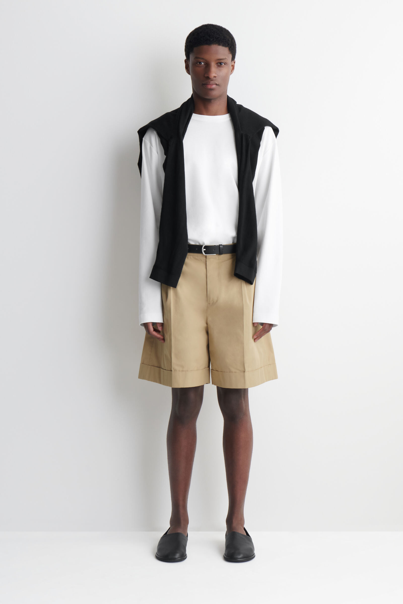 COTTON-TWILL CHINO SHORTSBEIGE