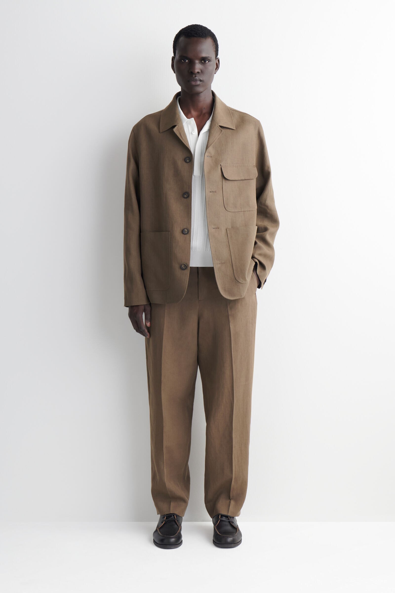 UNSTRUCTURED LINEN BLAZERBEIGE