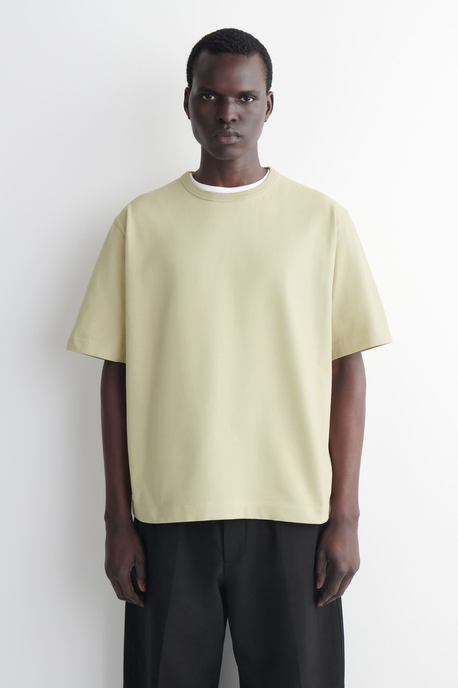 RELAXED GARMENT-WASHED COTTON T-SHIRTWASHED GREEN