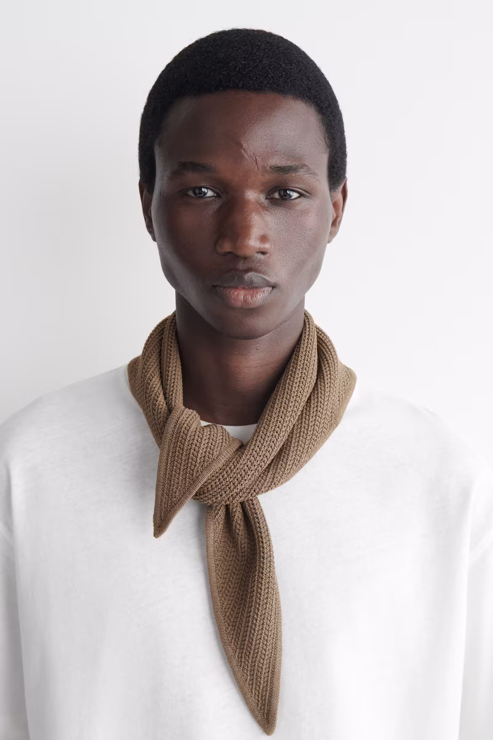 OPEN-KNIT NECK SCARFKHAKI