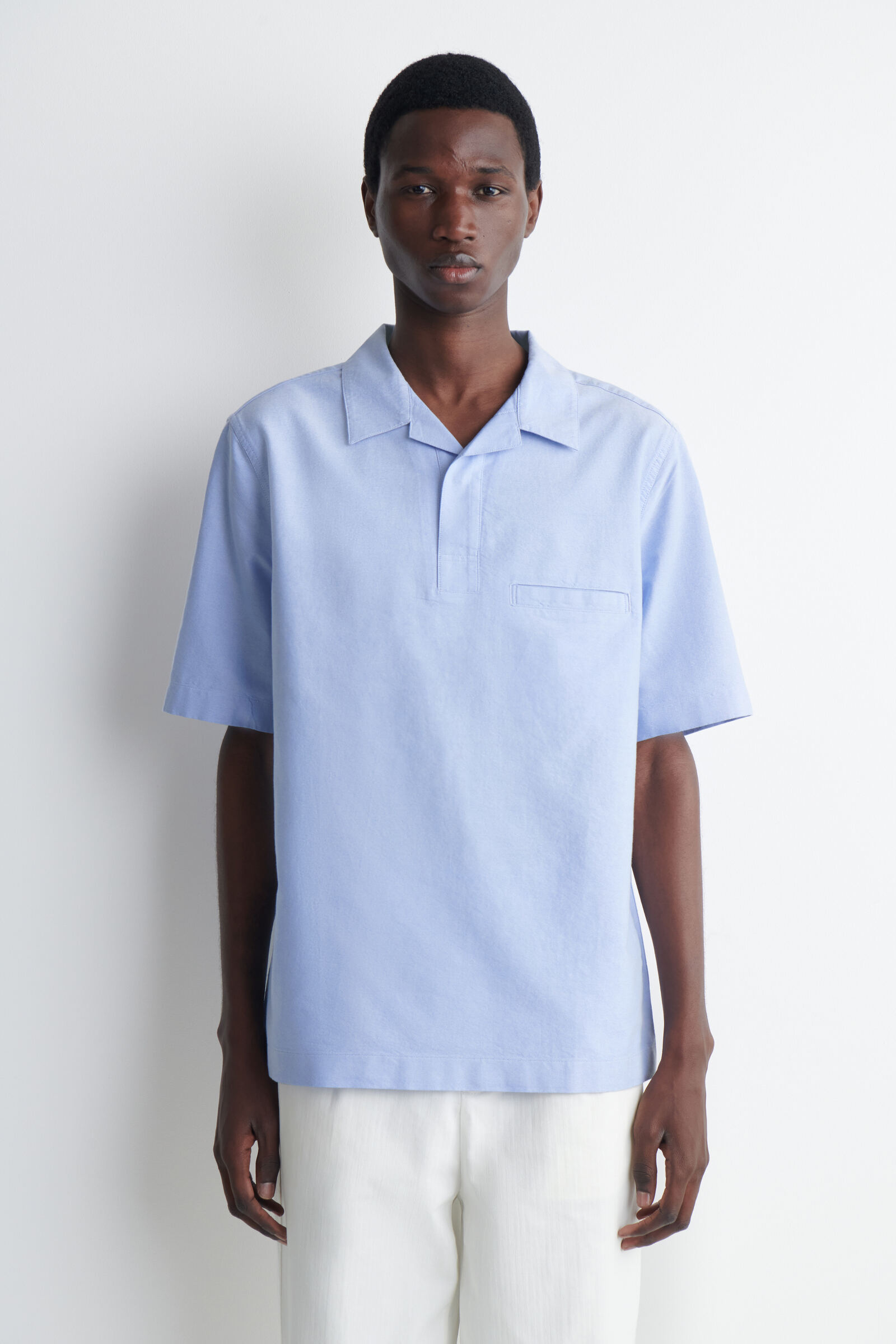 OXFORD COTTON POPOVER SHIRTLIGHT BLUE