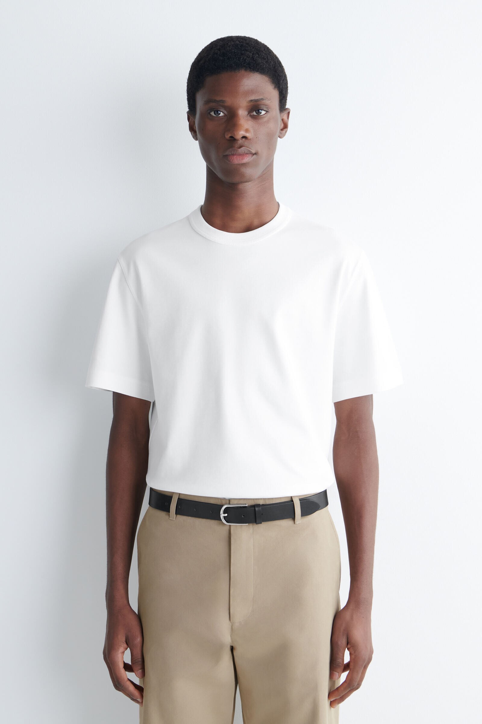 INTERLOCK COTTON CREW-NECK T-SHIRTWHITE