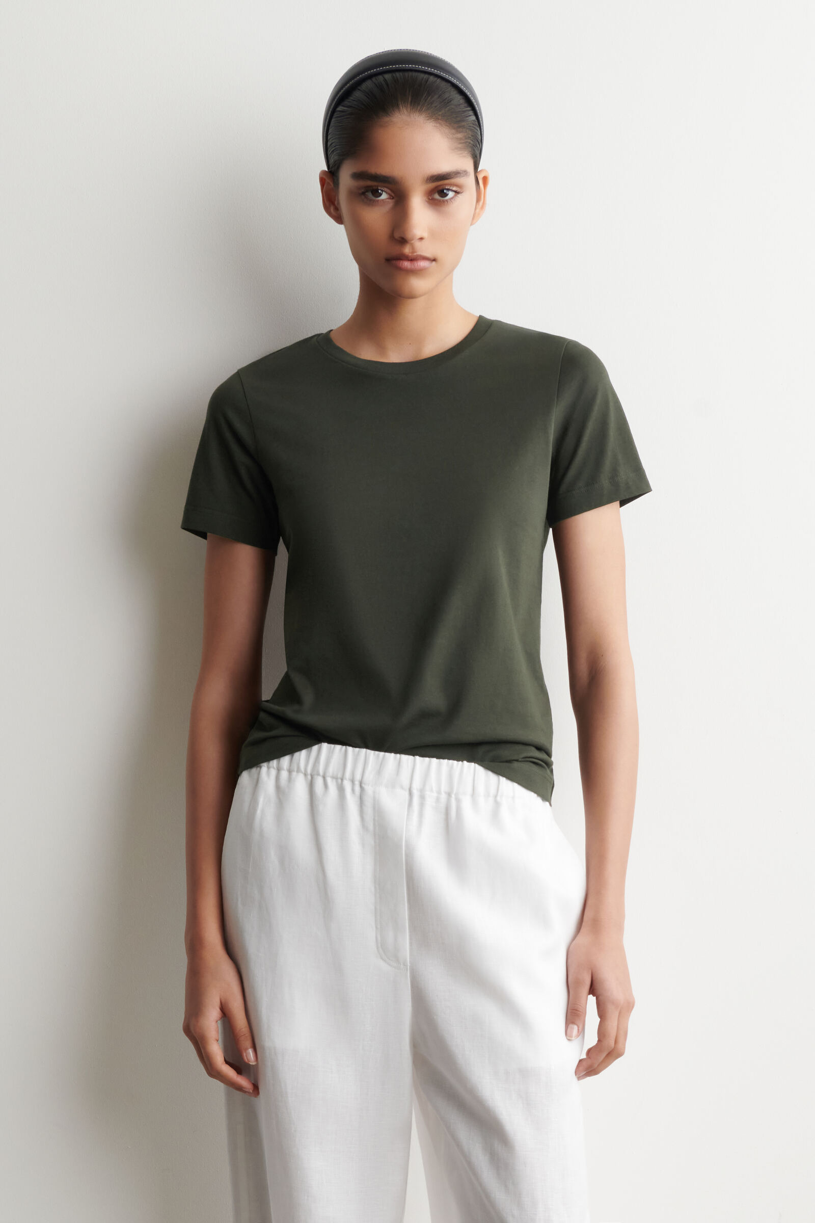 COTTON CREW-NECK T-SHIRTDARK GREEN