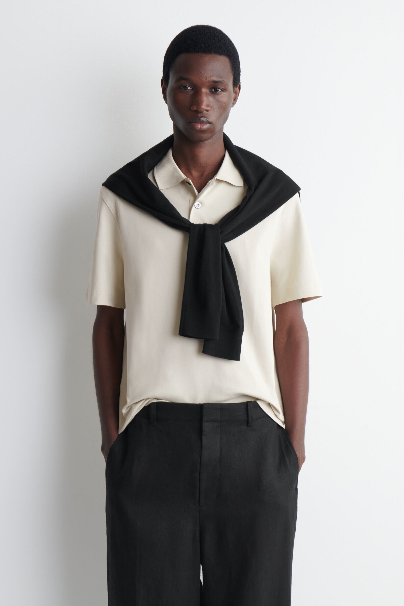 INTERLOCK COTTON POLO SHIRTLIGHT BEIGE