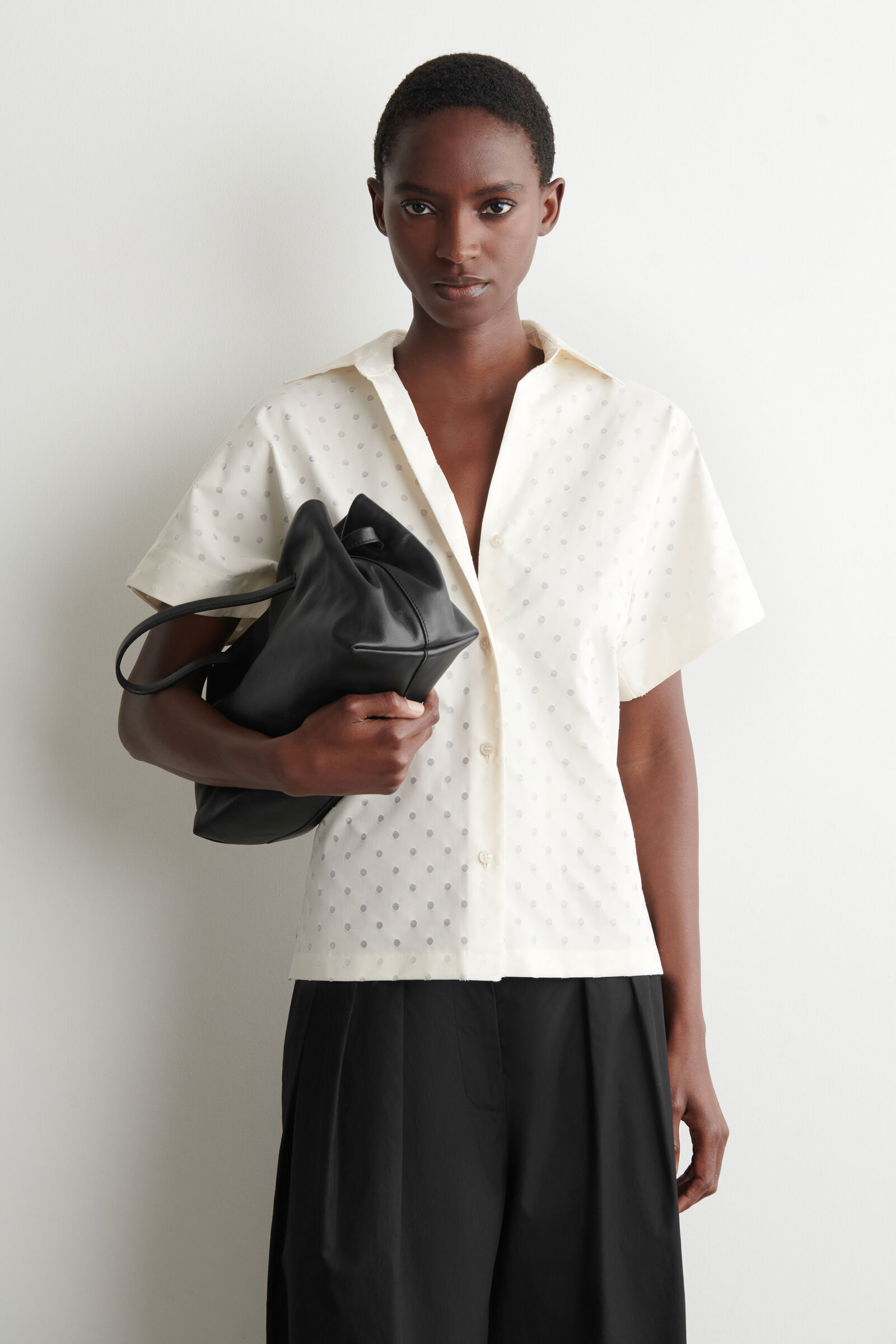 POLKA-DOT JACQUARD COTTON SHIRTWHITE / POLKA DOT