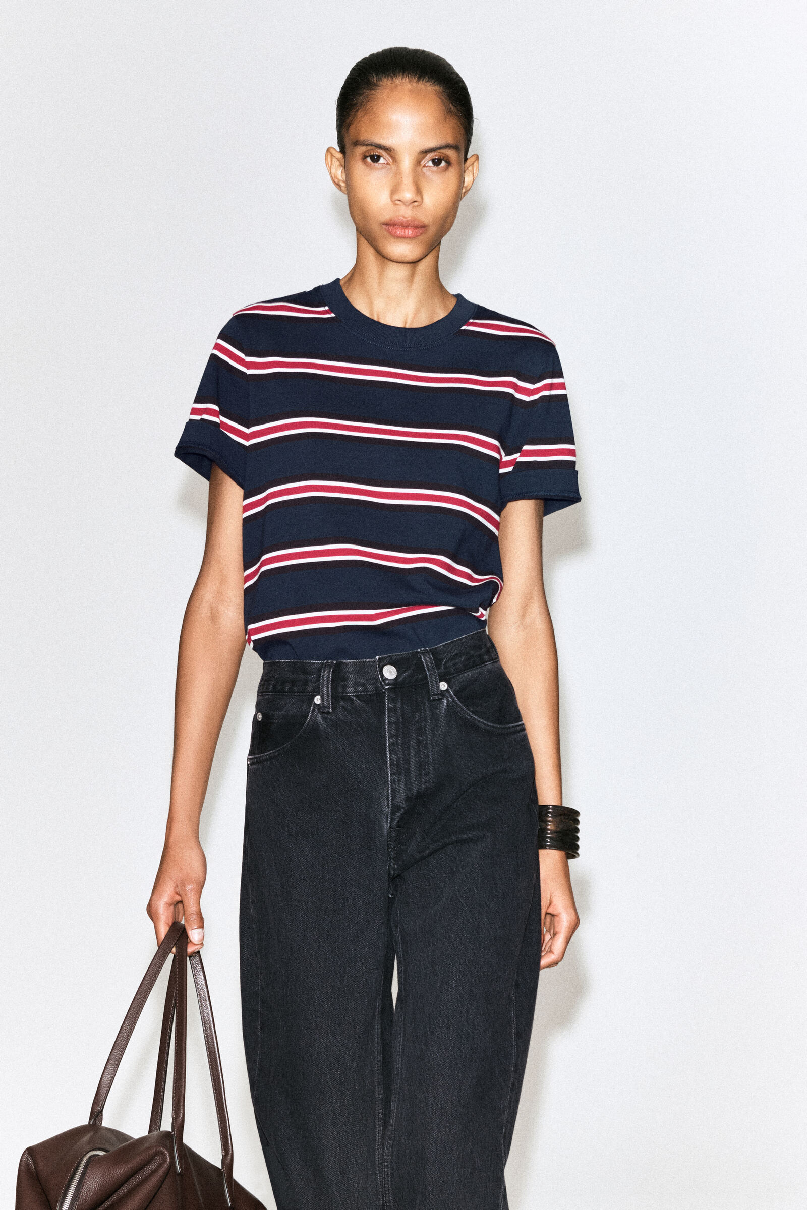 CLEAN CUT T-SHIRTNAVY / RED / STRIPED