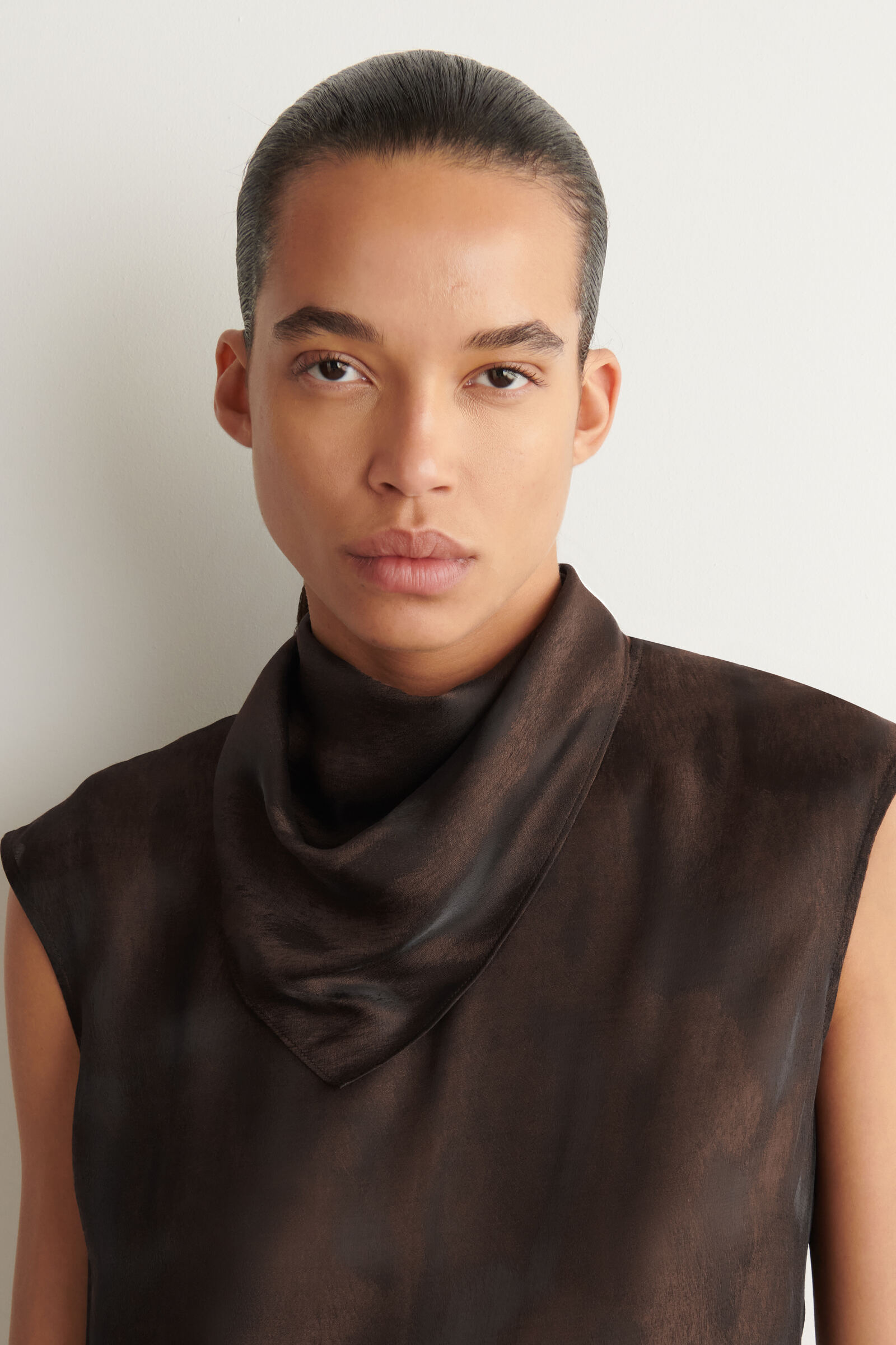 ANIMAL-JACQUARD NECK SCARFBROWN / ANIMAL EFFECT