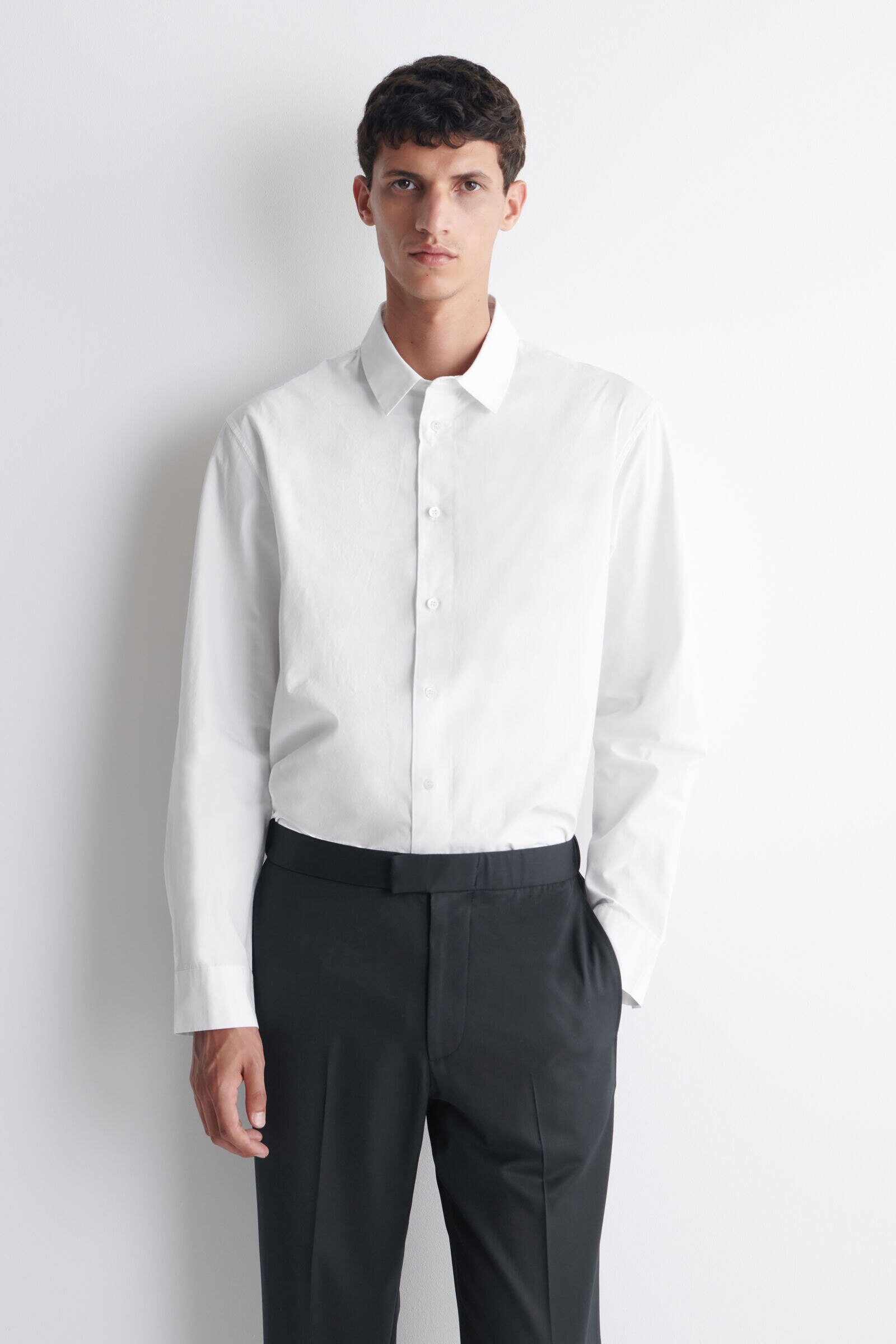 RELAXED PIMA COTTON-POPLIN SHIRTWHITE