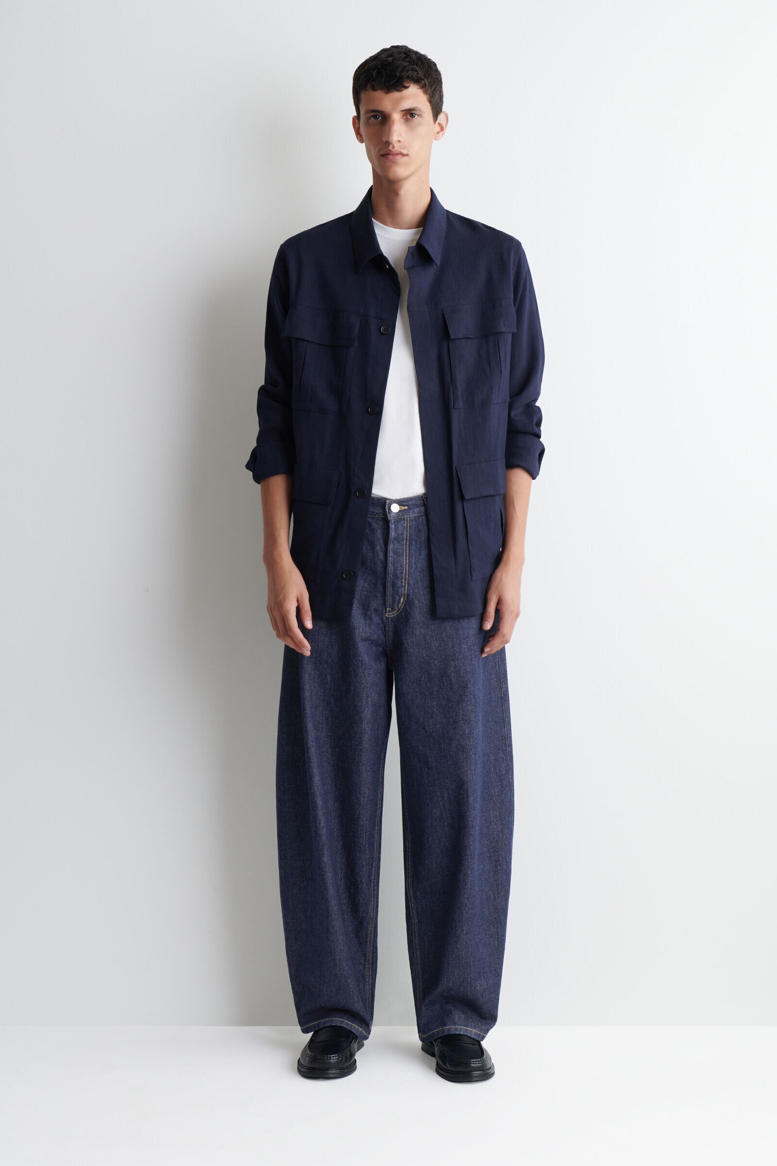 MALLOW RELAXED-FIT BARREL-LEG JEANSDARK BLUE