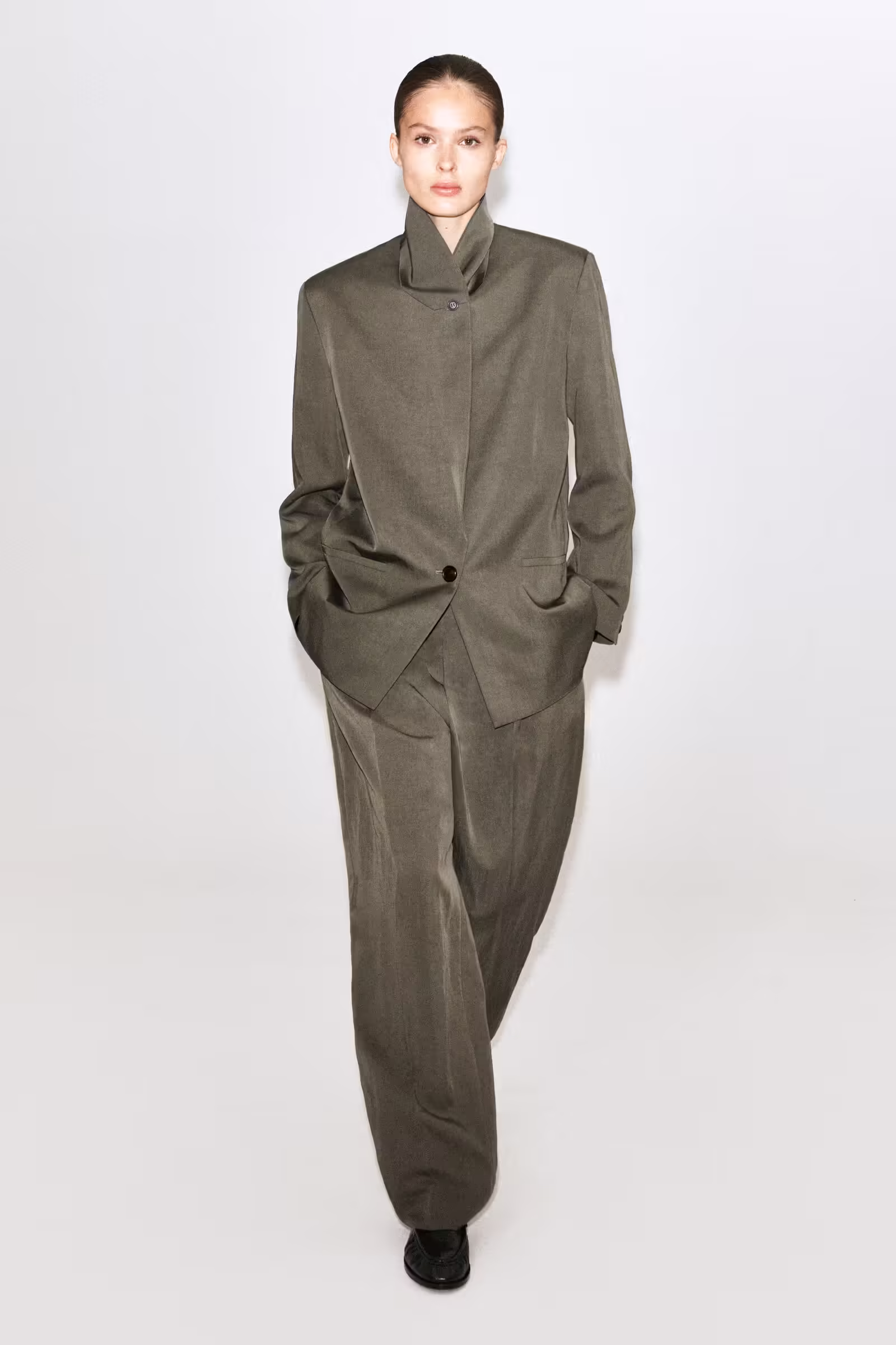 FLUID SHAWL-COLLAR BLAZERDARK BEIGE