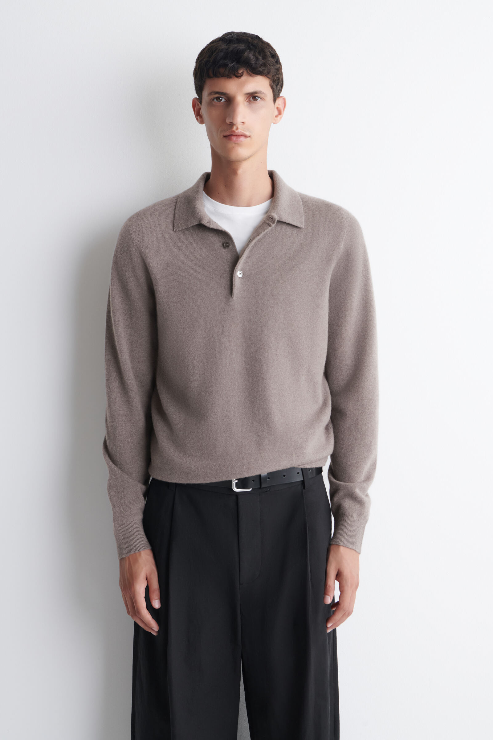 CASHMERE POLO JUMPERWASHED LILAC