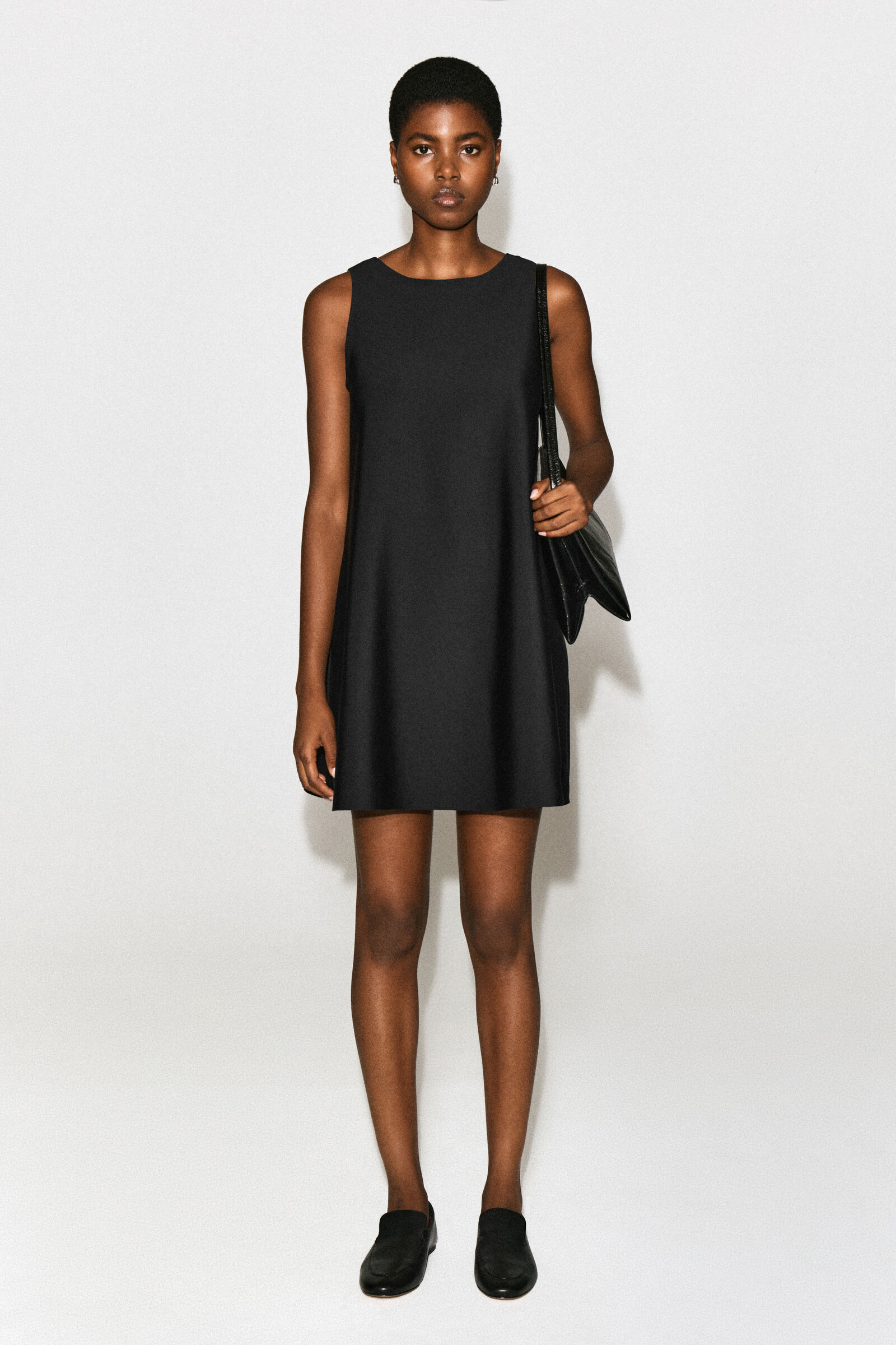 SCUBA A-LINE MINI DRESSBLACK