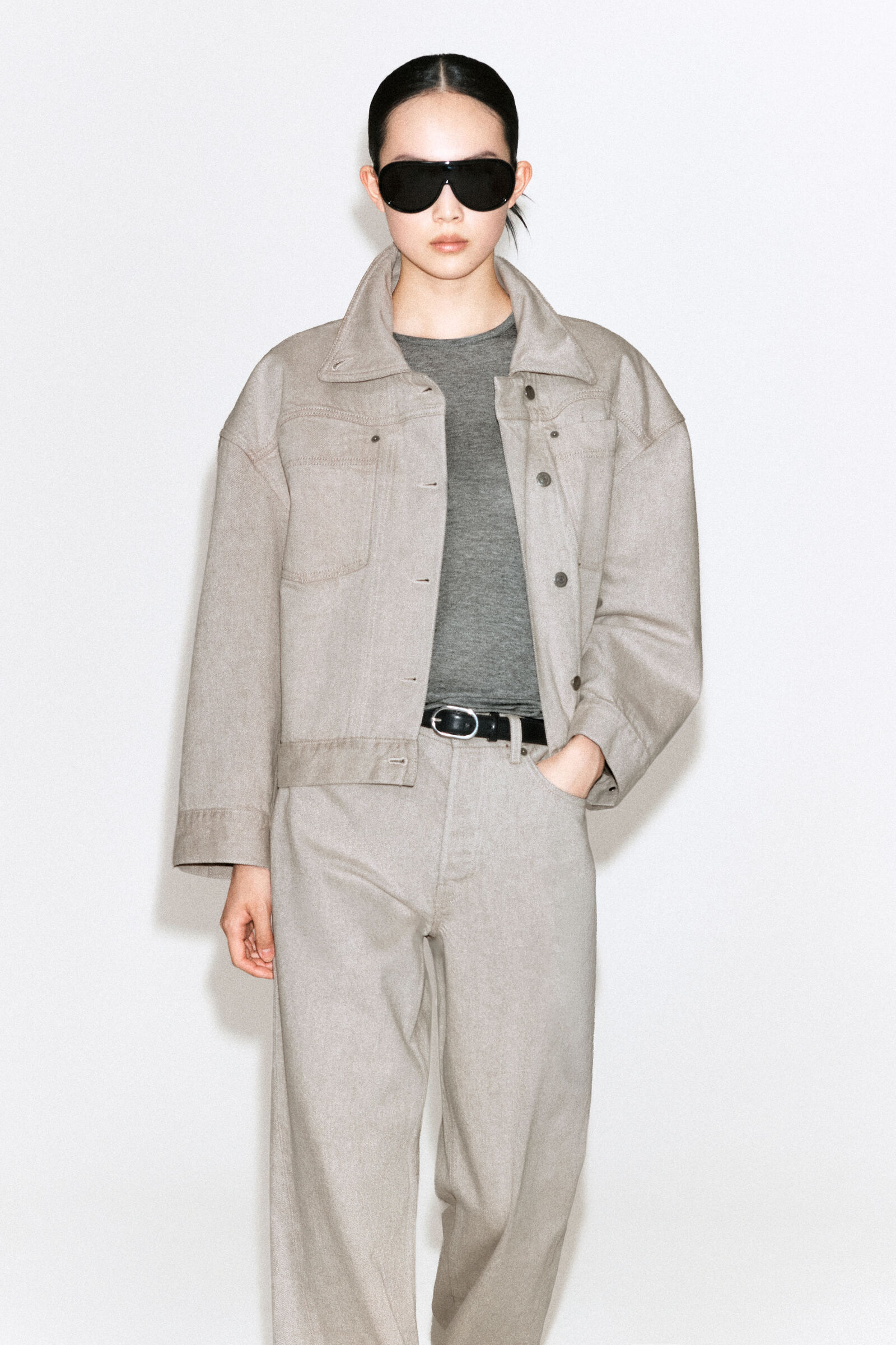 SLIM LYOCELL-MERINO T-SHIRTGREY MÉLANGE